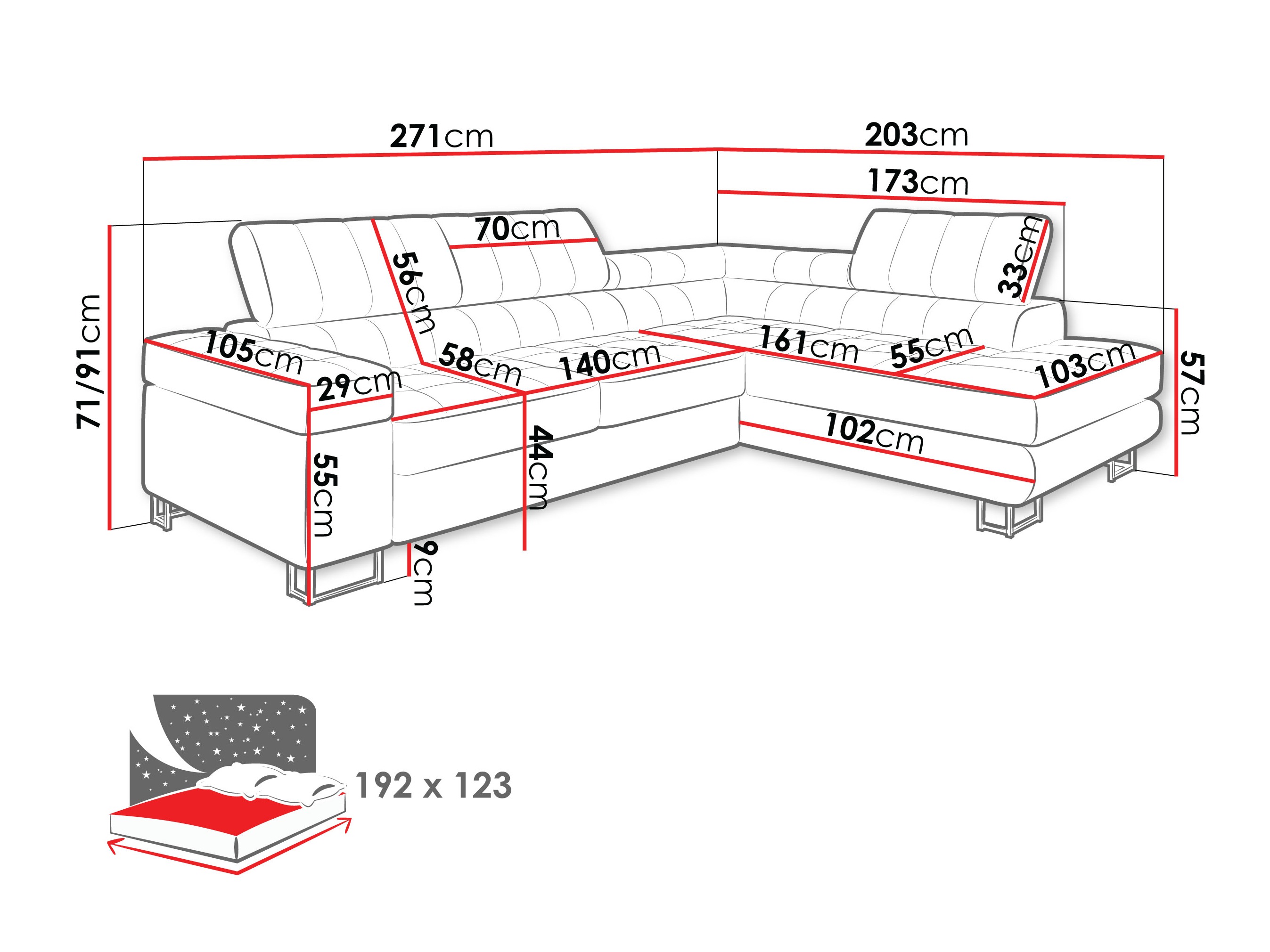 Corner sofa Comfivo Anima I (Maya 15)