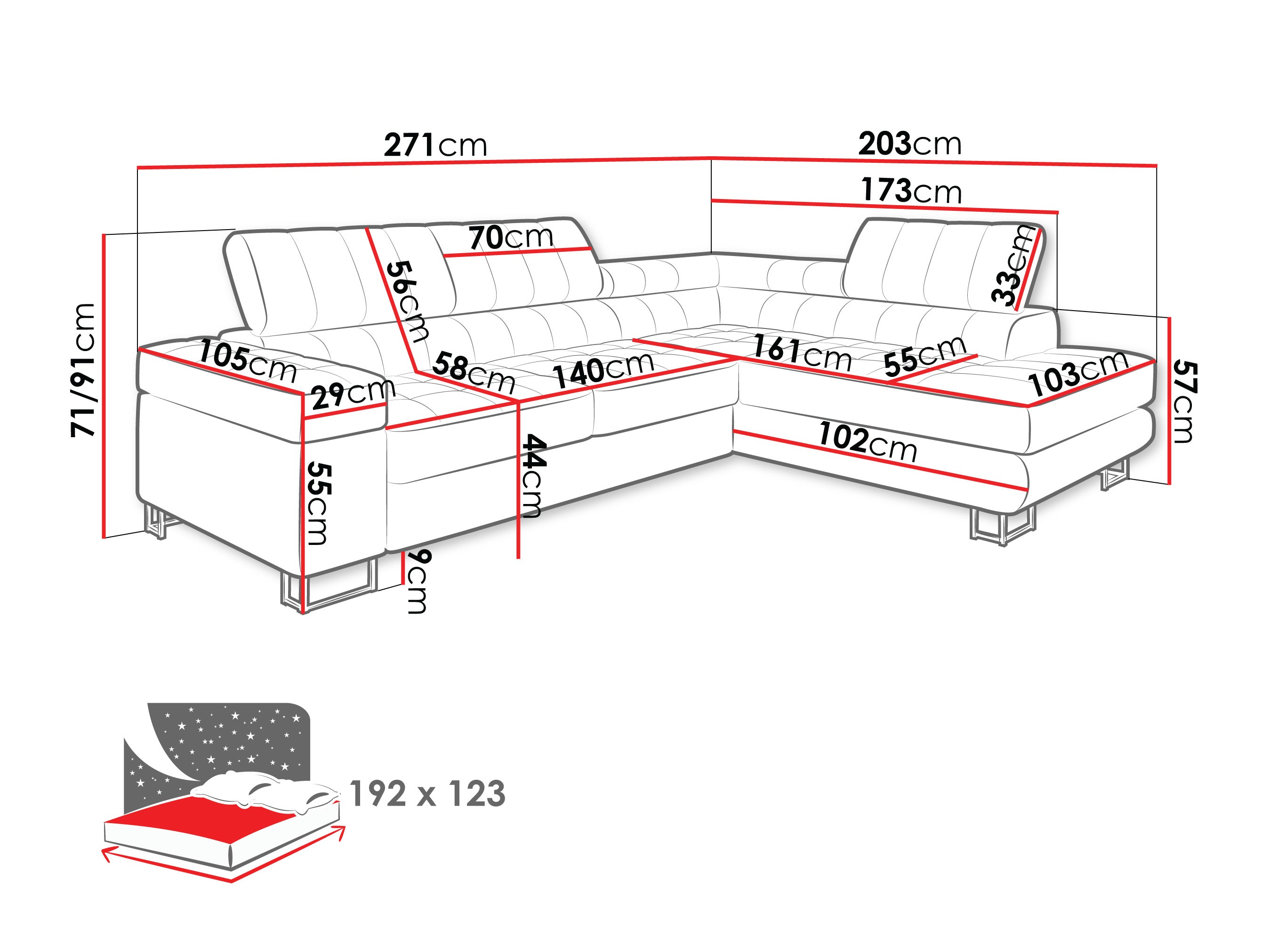 Corner sofa Comfivo Anima I (Maya 15)