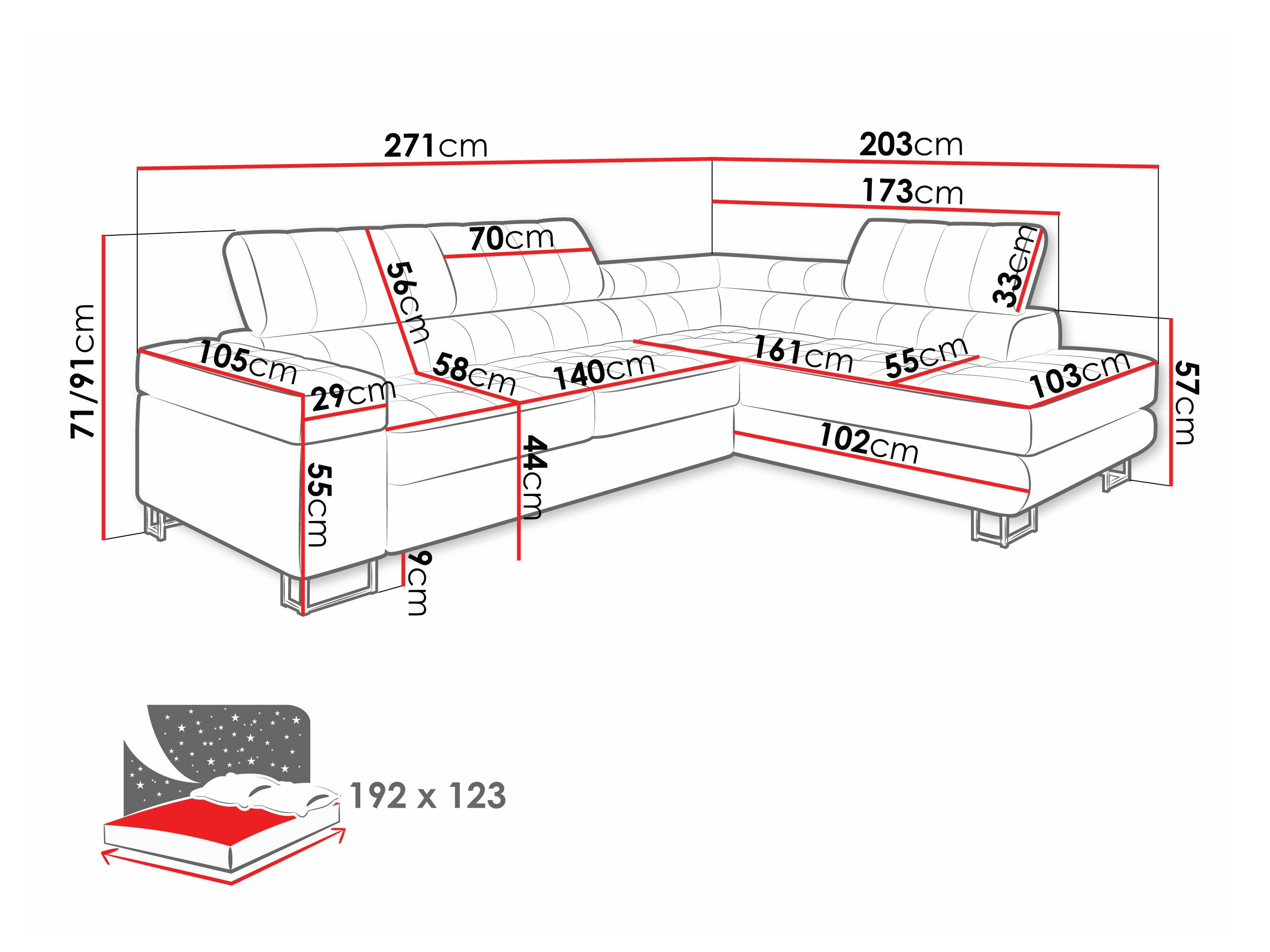 Corner sofa Comfivo Anima I (Piano 26)