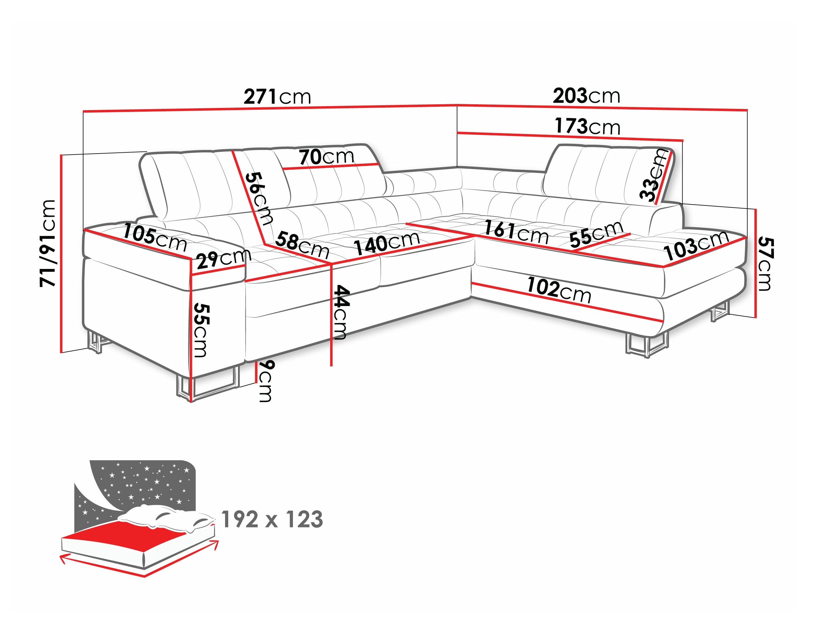 Corner sofa Comfivo Anima I (Sorriso 04)