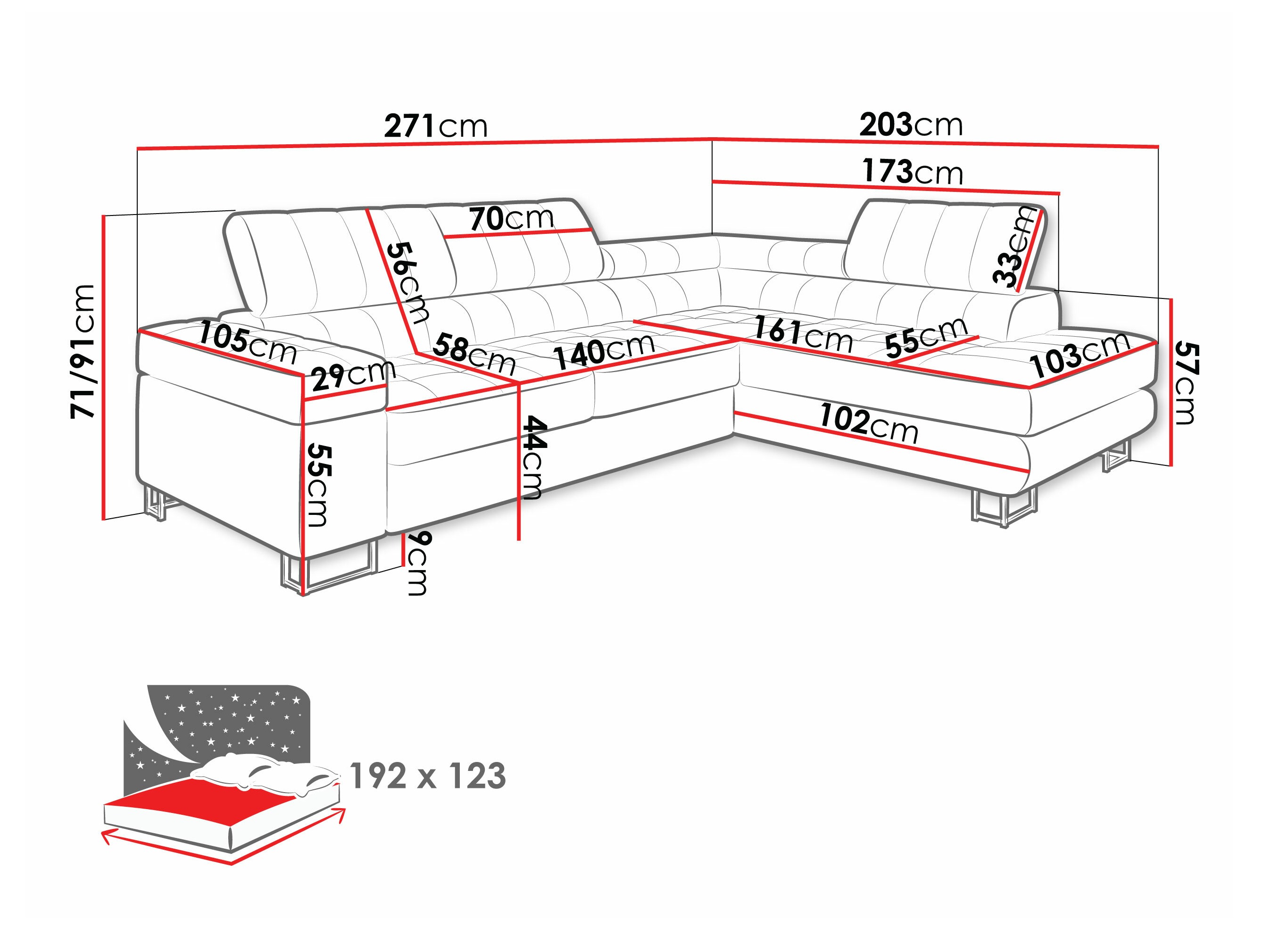 Corner sofa Comfivo Anima I (Venus velvet 2911)