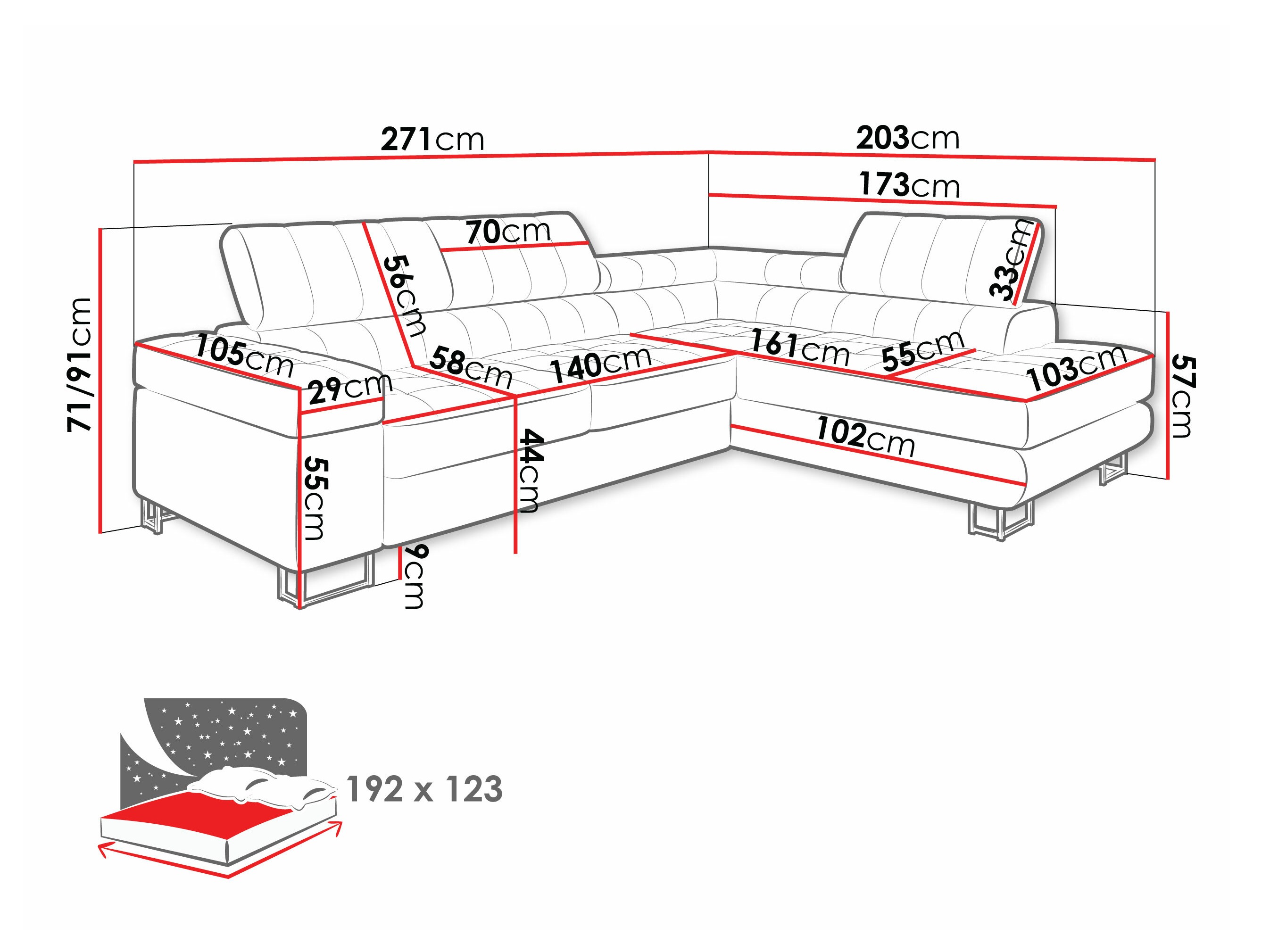 Corner sofa Comfivo Anima I (Venus velvet 2932)