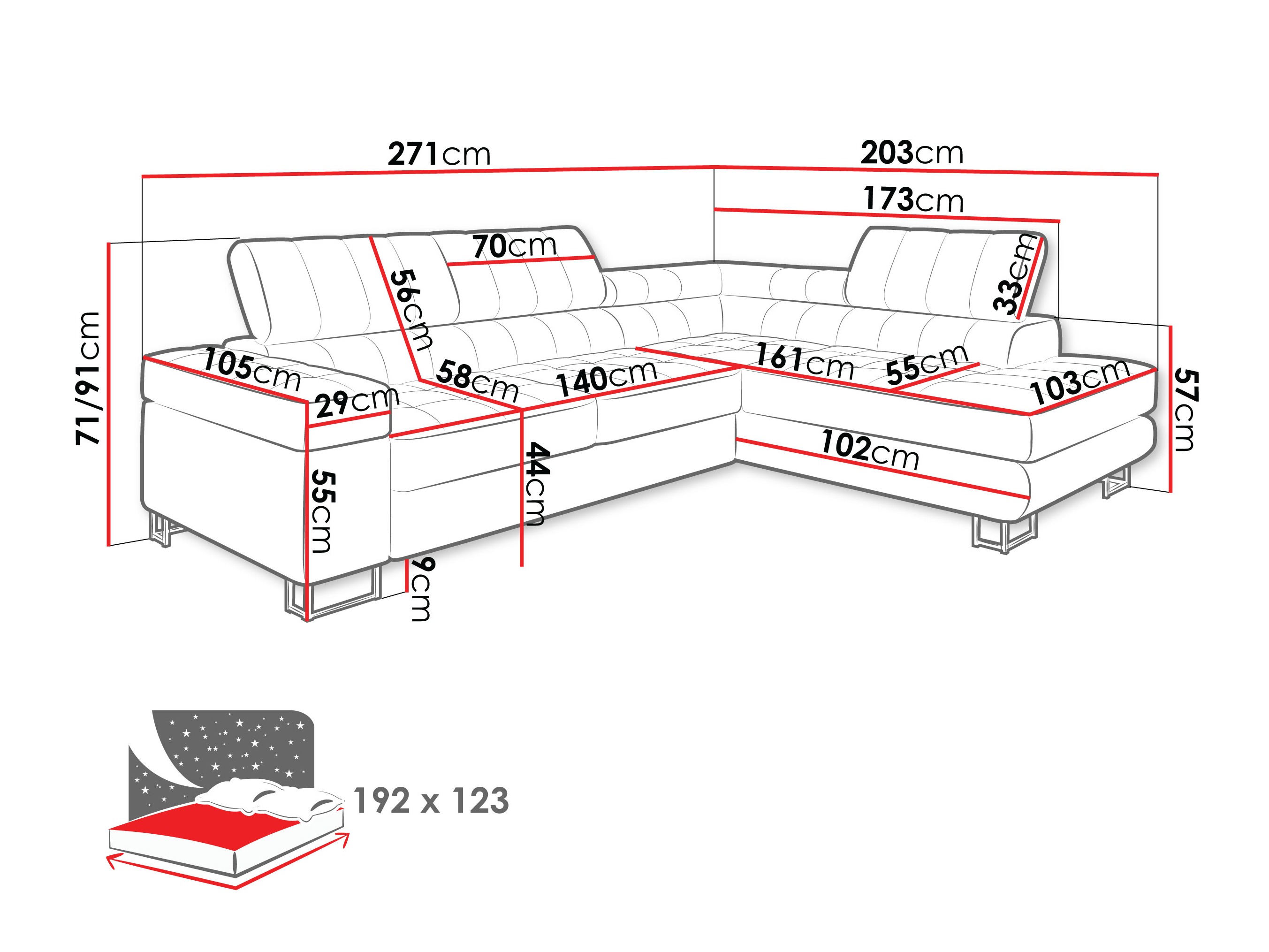 Corner sofa Comfivo Anima I (Zoya 12)