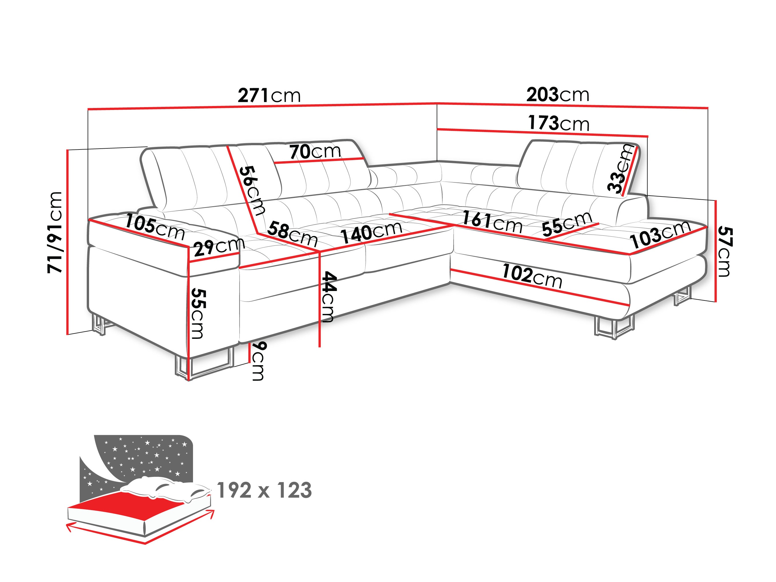 Corner sofa Comfivo Anima I (Zoya 12)