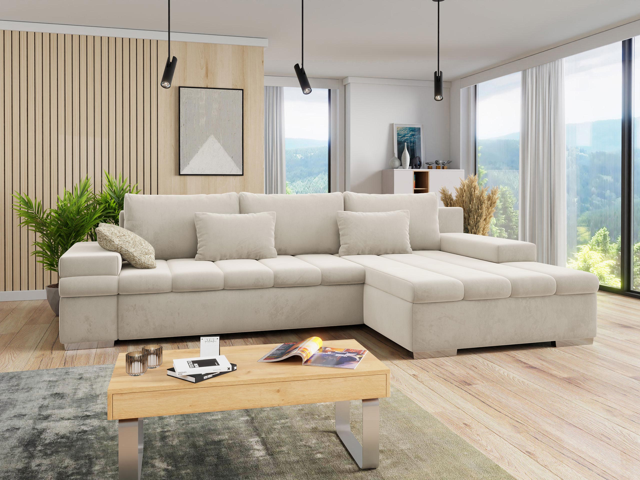 Corner sofa Comfivo Olivetum II (Piano 02 + Corbett 21)