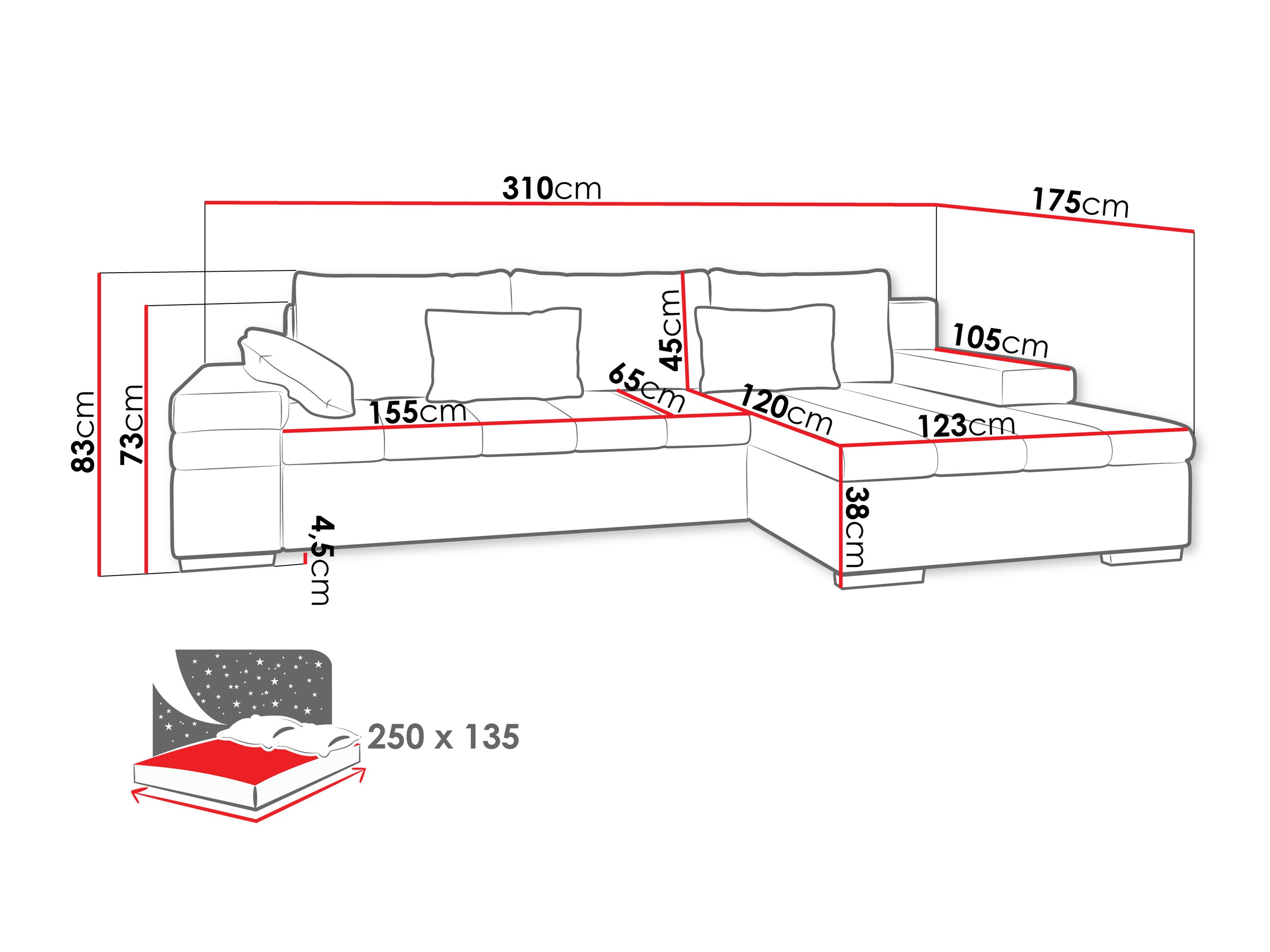 Corner sofa Comfivo Olivetum II (Piano 14 + Piano 13)