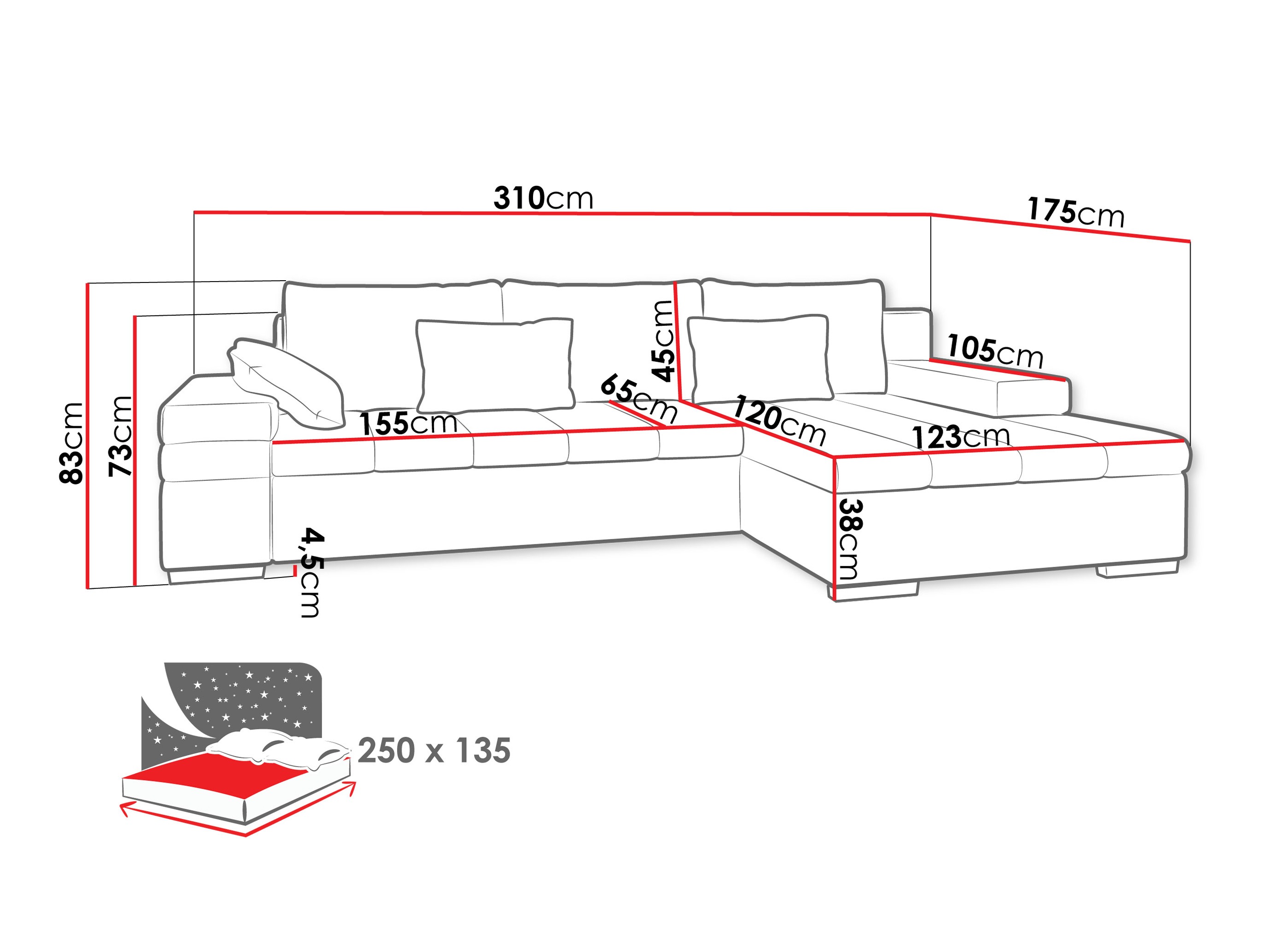 Corner sofa Comfivo Olivetum II (Piano 14 + Piano 13)