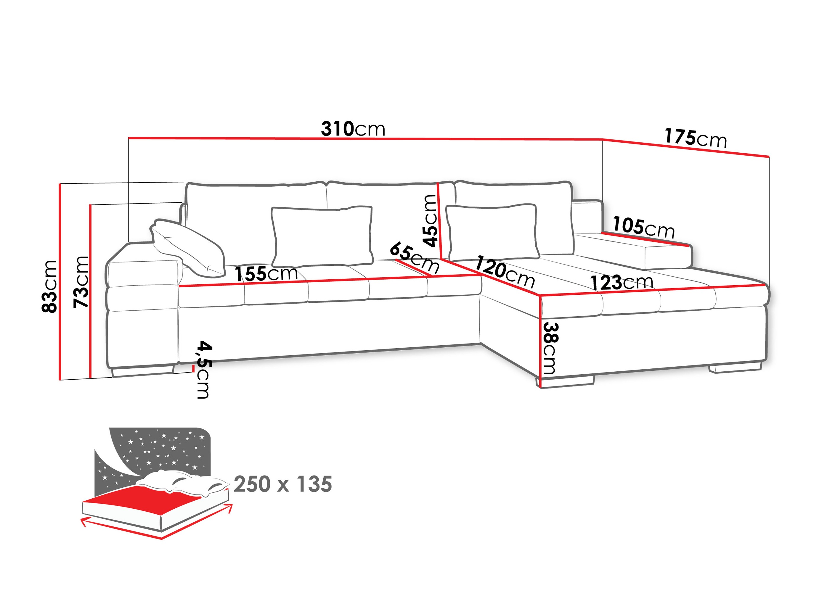 Corner sofa Comfivo Olivetum II (Zoya 03 + Piano 02)