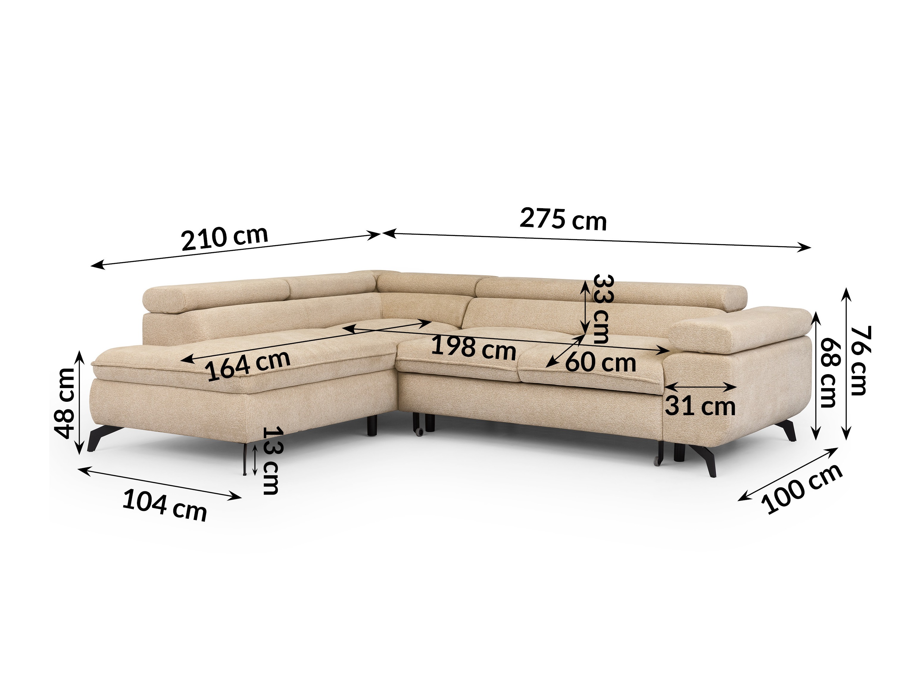 Corner sofa Rocklin 122 (Misterio 07)