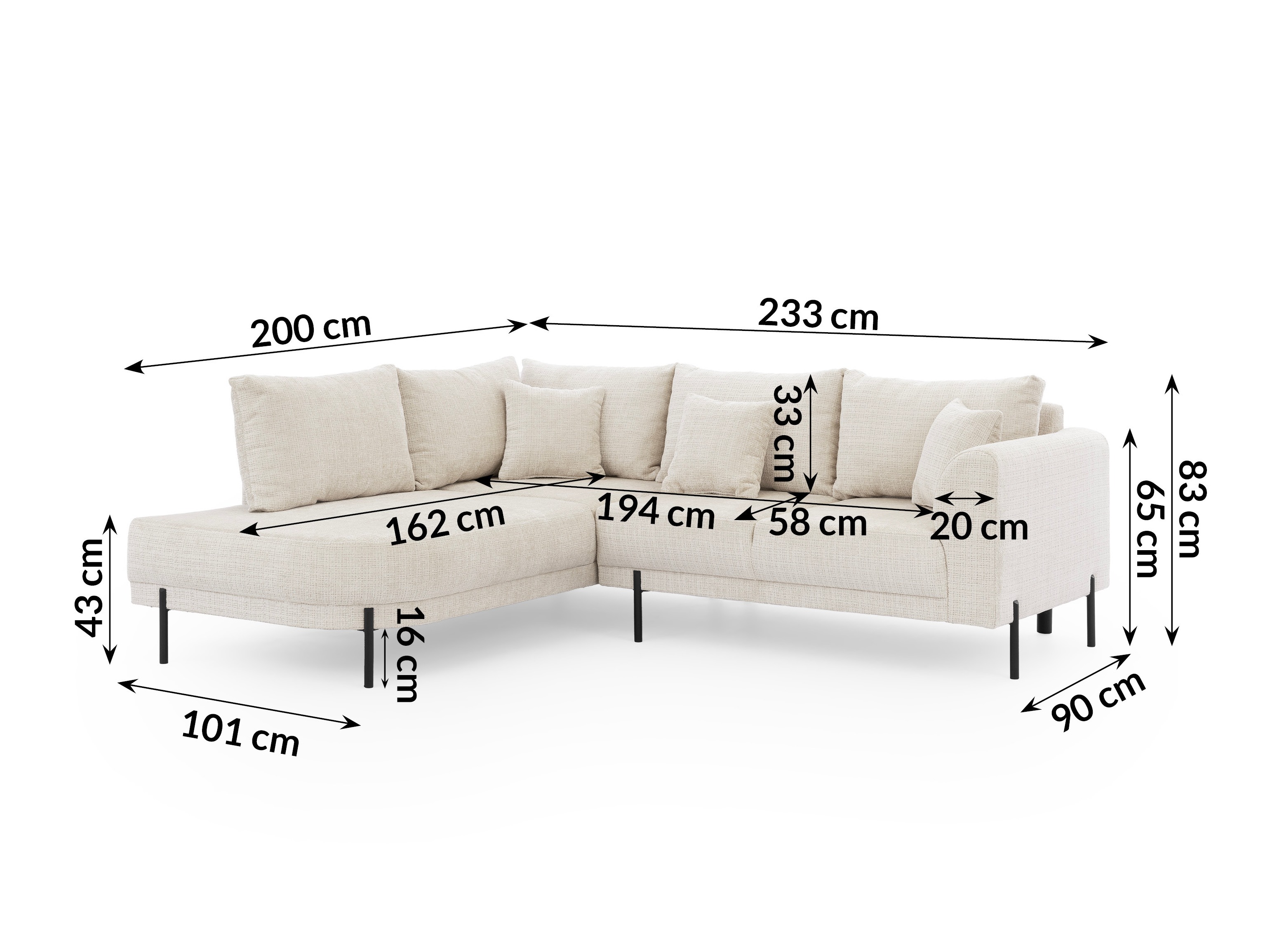 Corner sofa Rocklin 123 (Cremona 02)