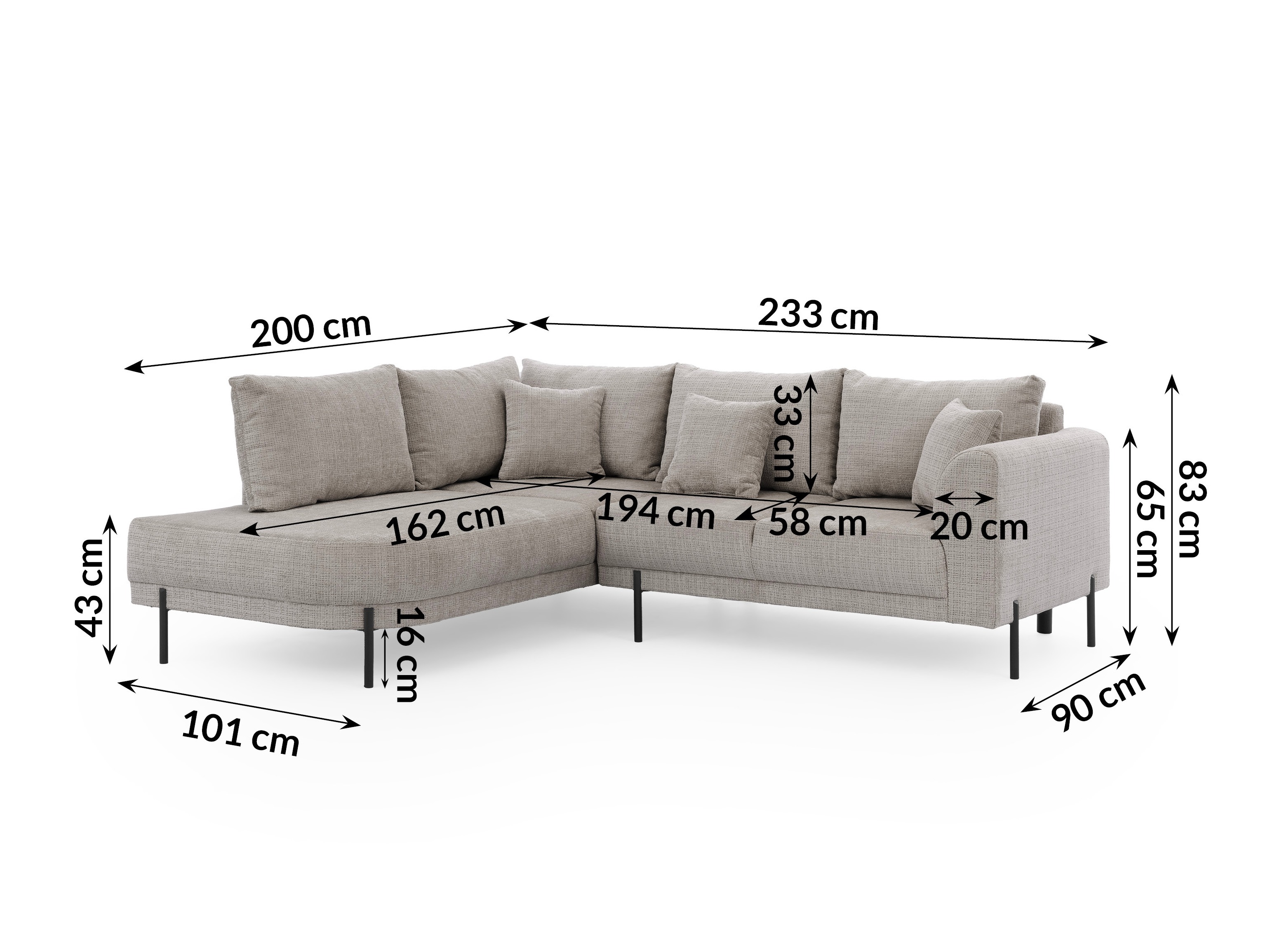 Corner sofa Rocklin 123 (Cremona 24)