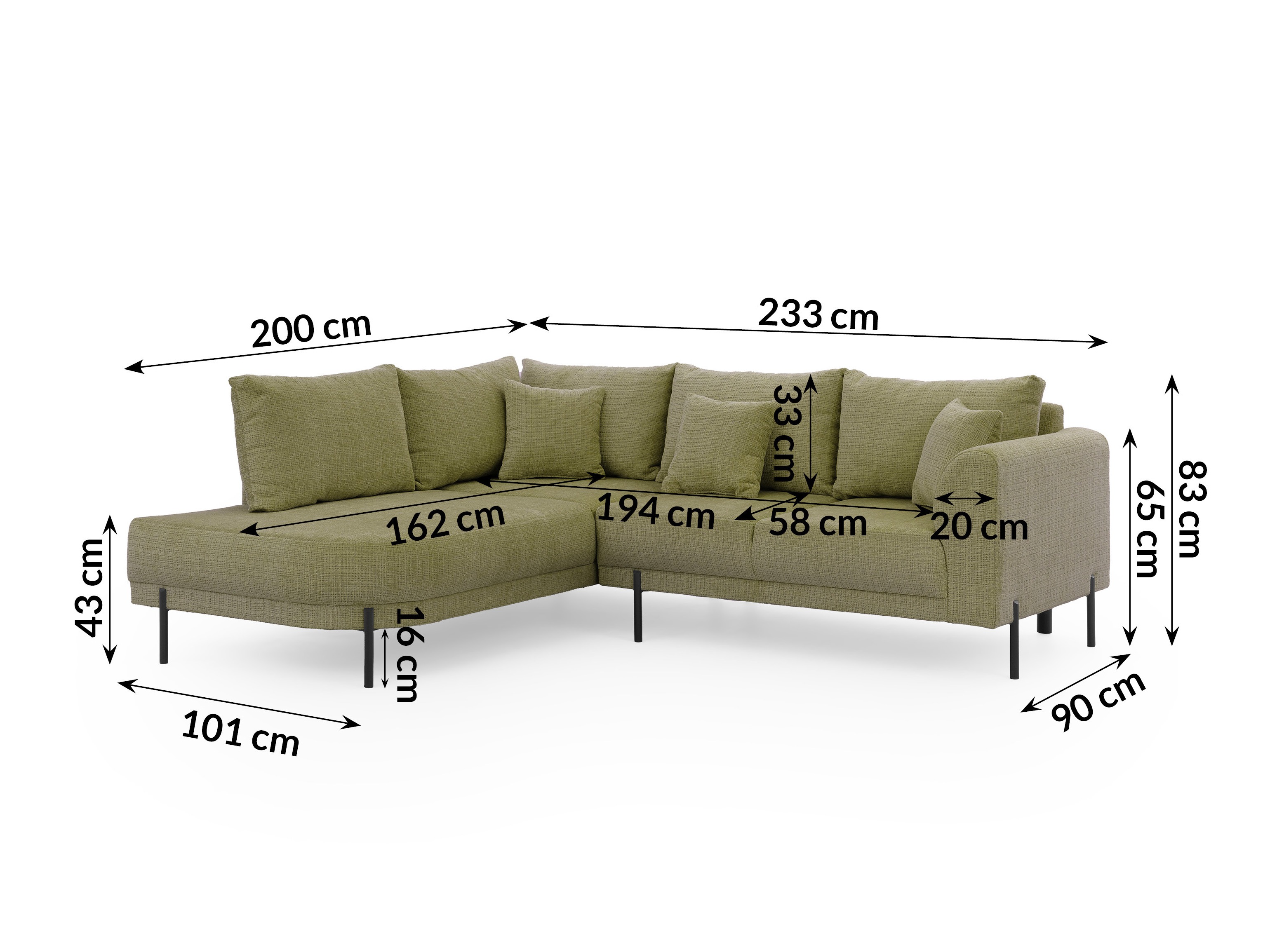Corner sofa Rocklin 123 (Cremona 38)