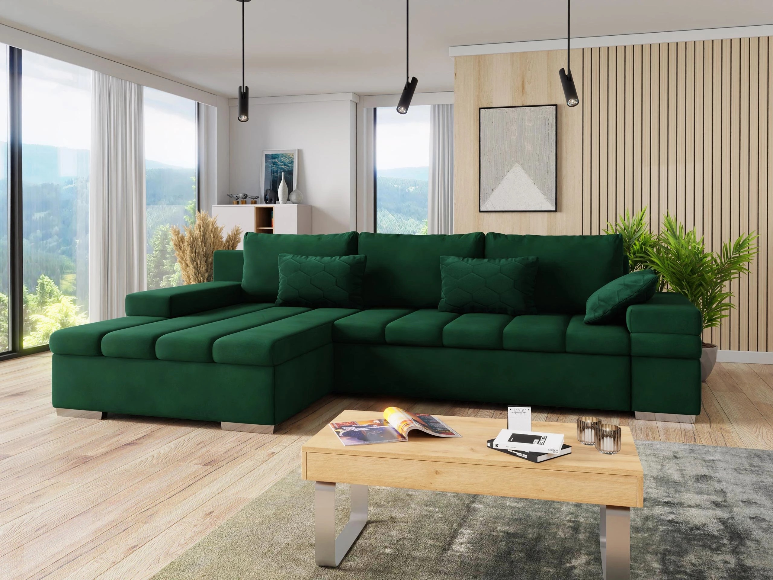Corner sofa Comfivo Olivetum II (Uttario Velvet 2951 + Magic Velvet Pik 2225)