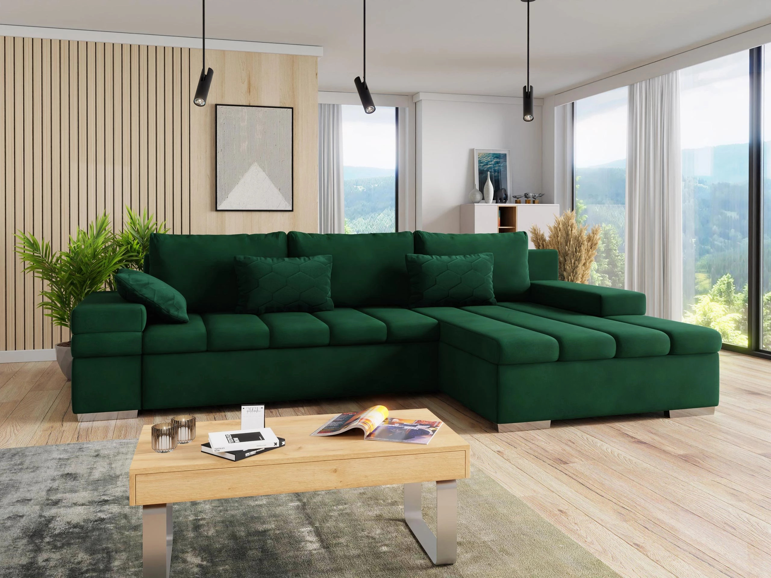 Corner sofa Comfivo Olivetum II (Uttario Velvet 2951 + Magic Velvet Pik 2225)
