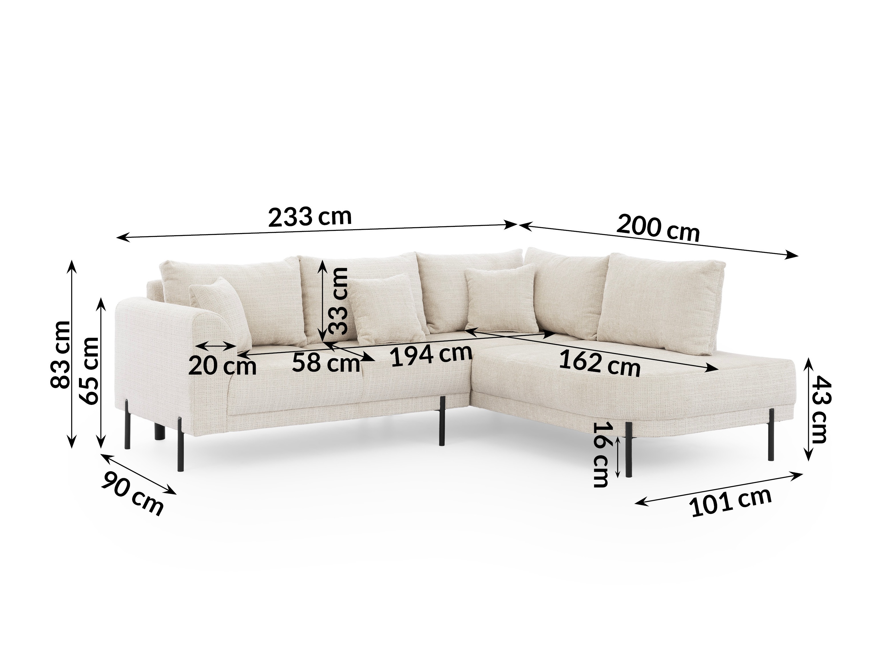 Corner sofa Rocklin 123 (Cremona 02)