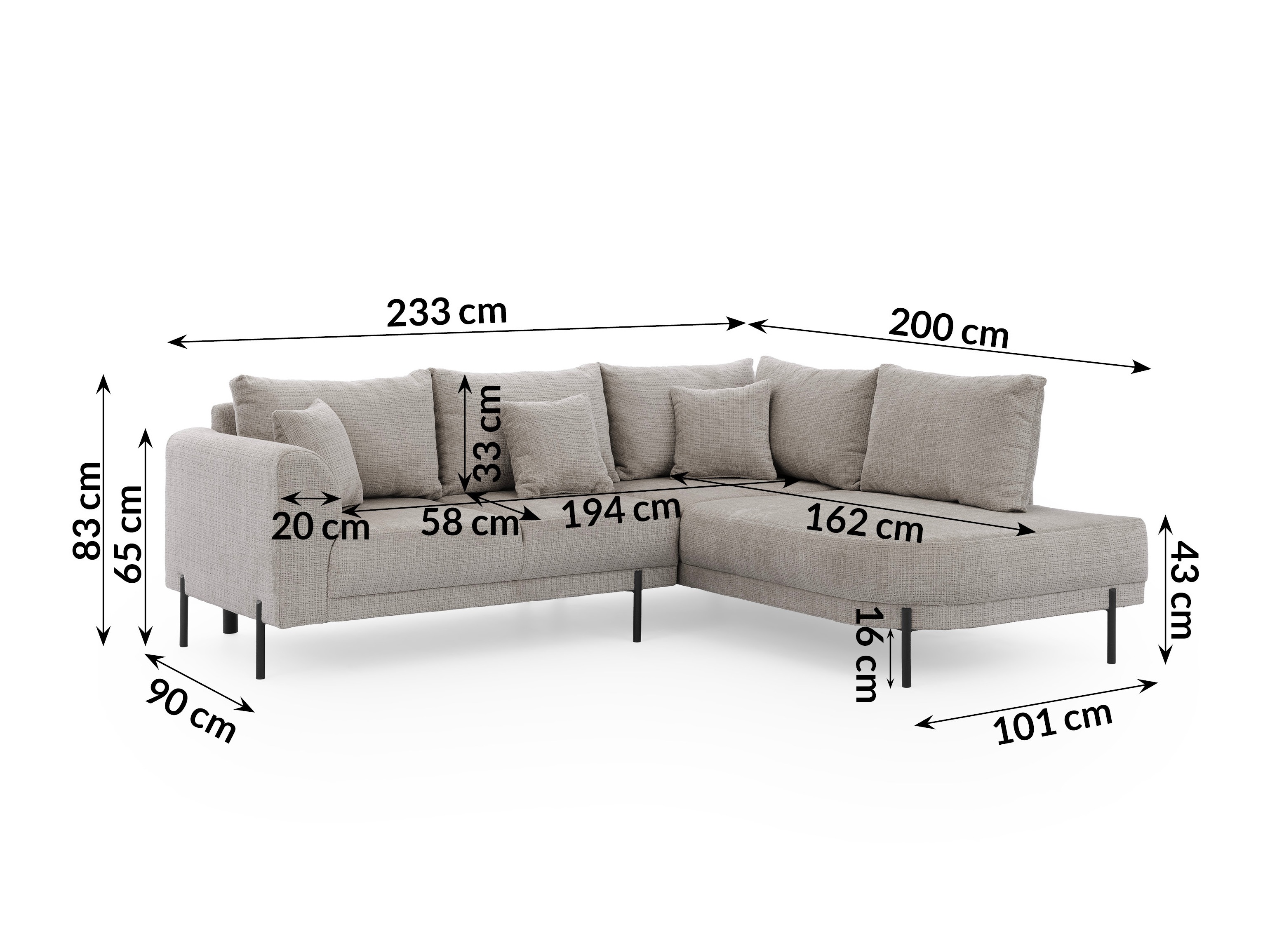 Corner sofa Rocklin 123 (Cremona 24)