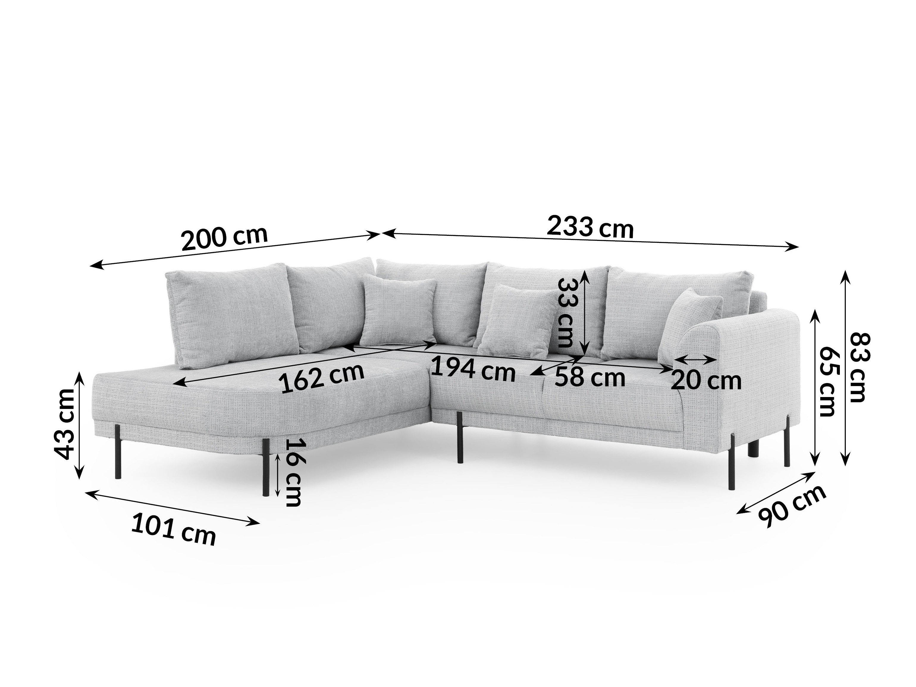 Corner sofa Rocklin 123 (Cremona 81)