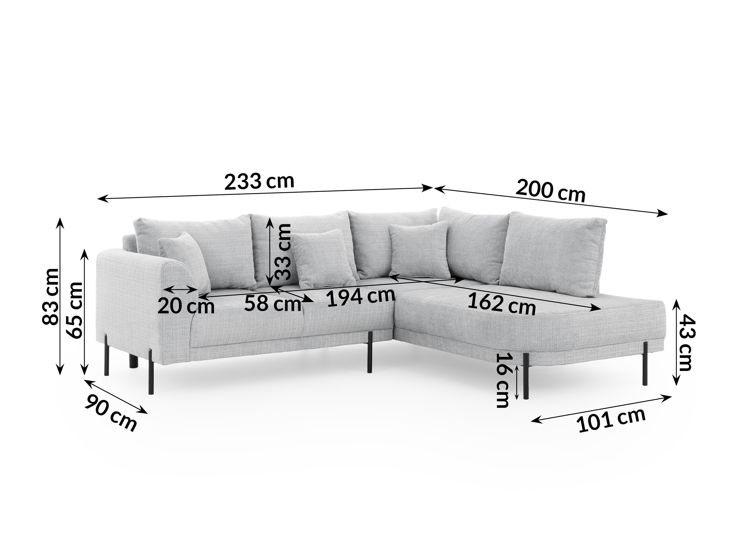 Corner sofa Rocklin 123 (Cremona 81)