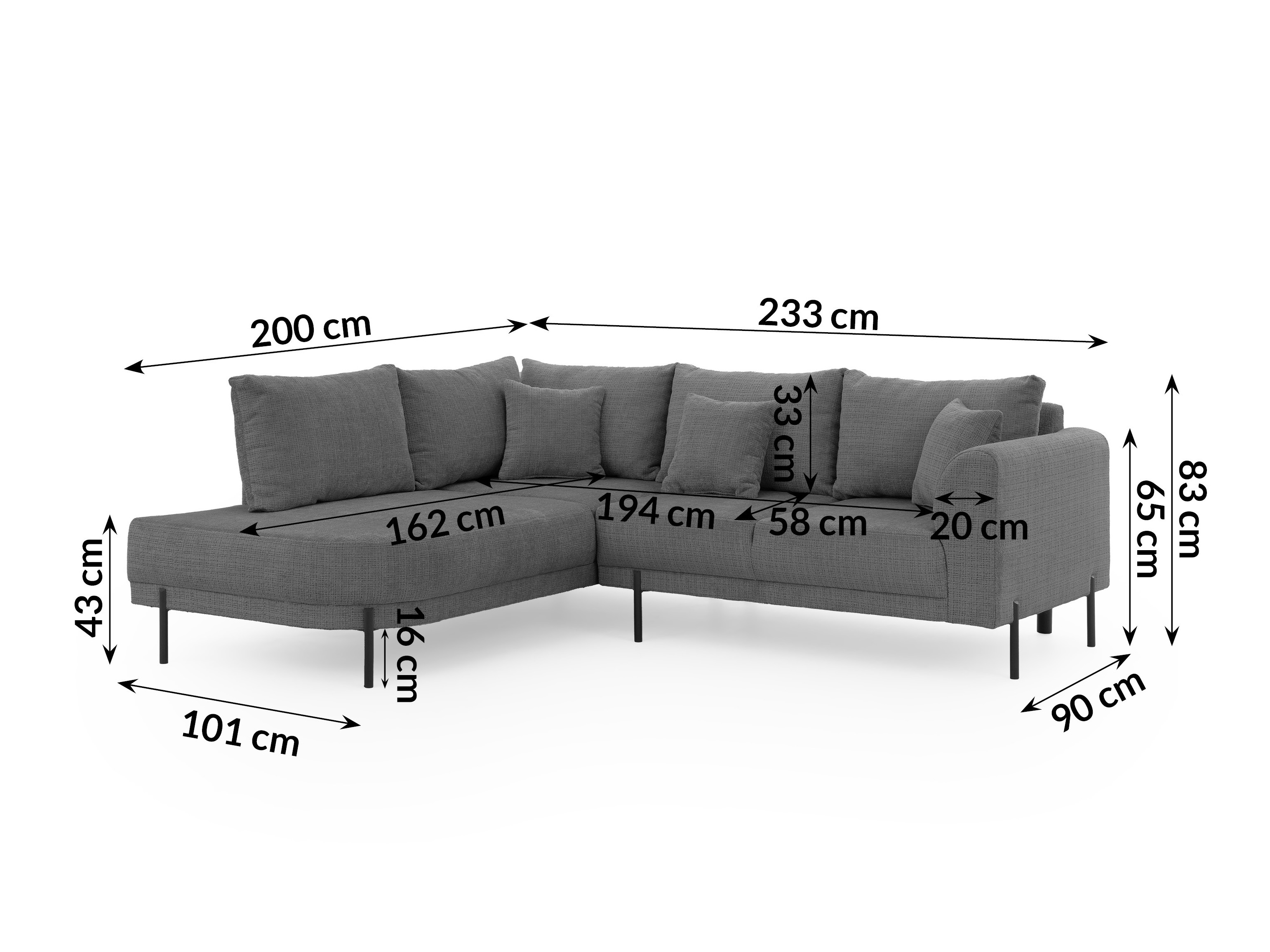 Corner sofa Rocklin 123 (Cremona 95)