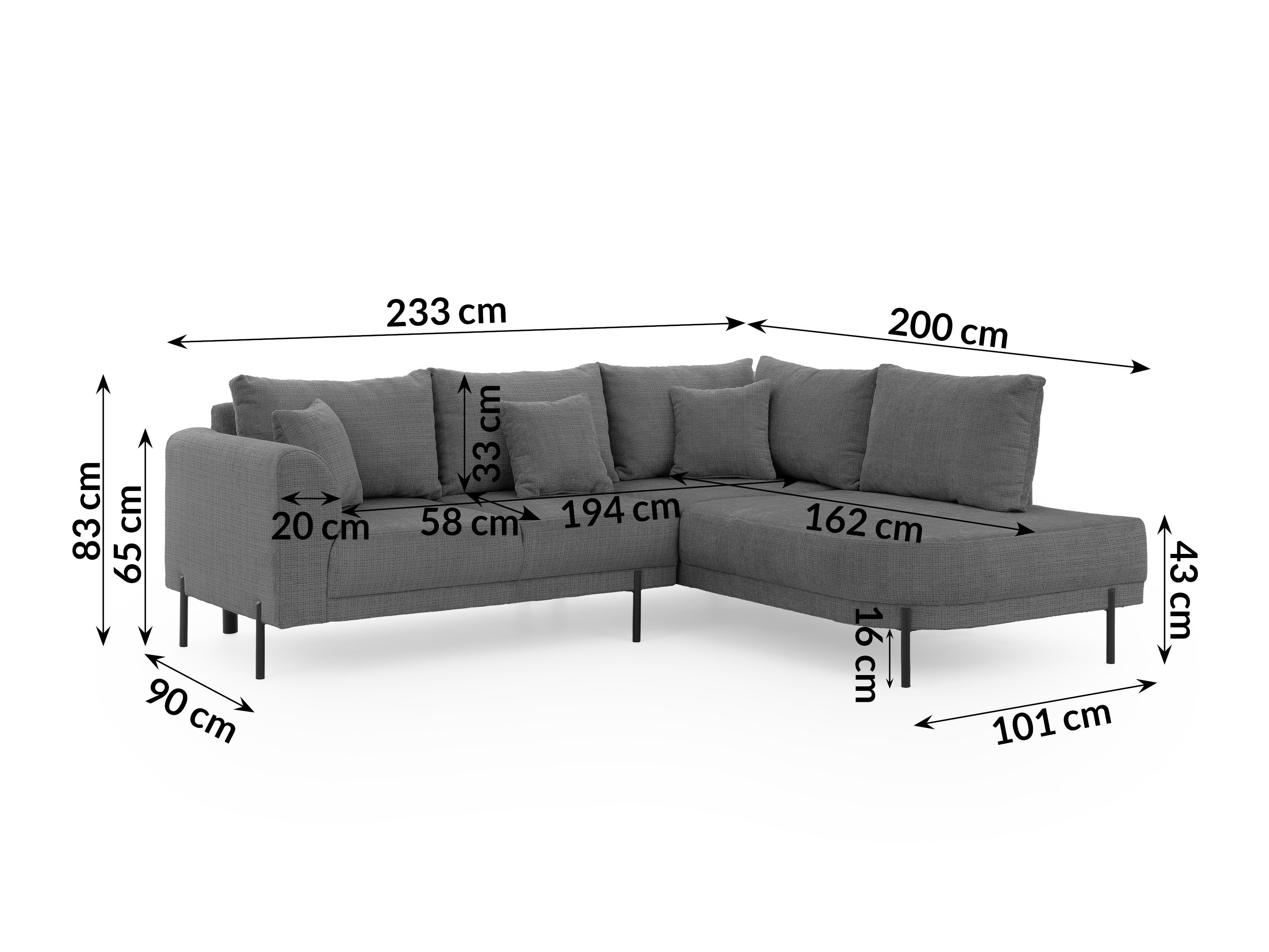 Corner sofa Rocklin 123 (Cremona 95)