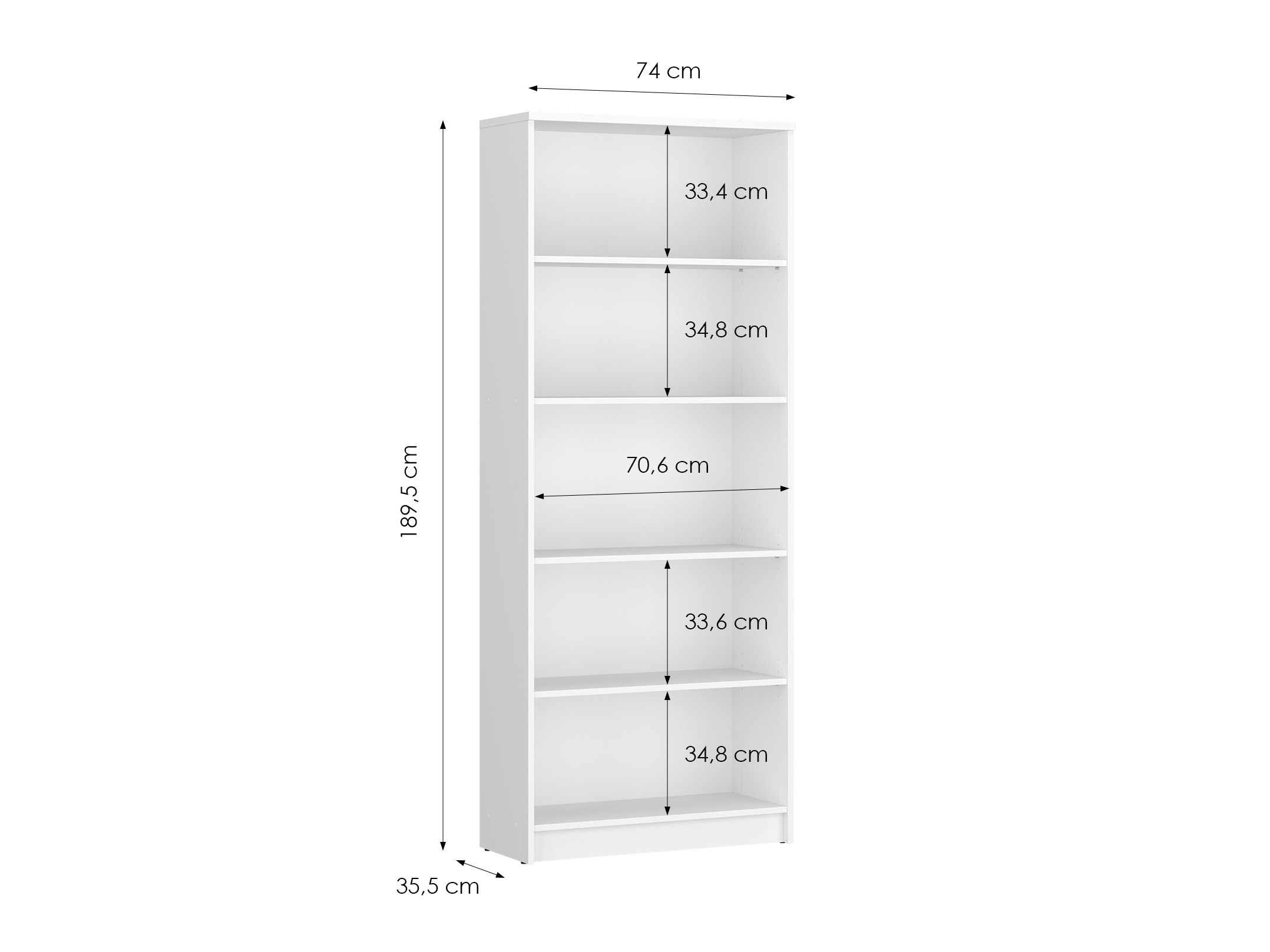 Bookcase Ontario 194 (White)