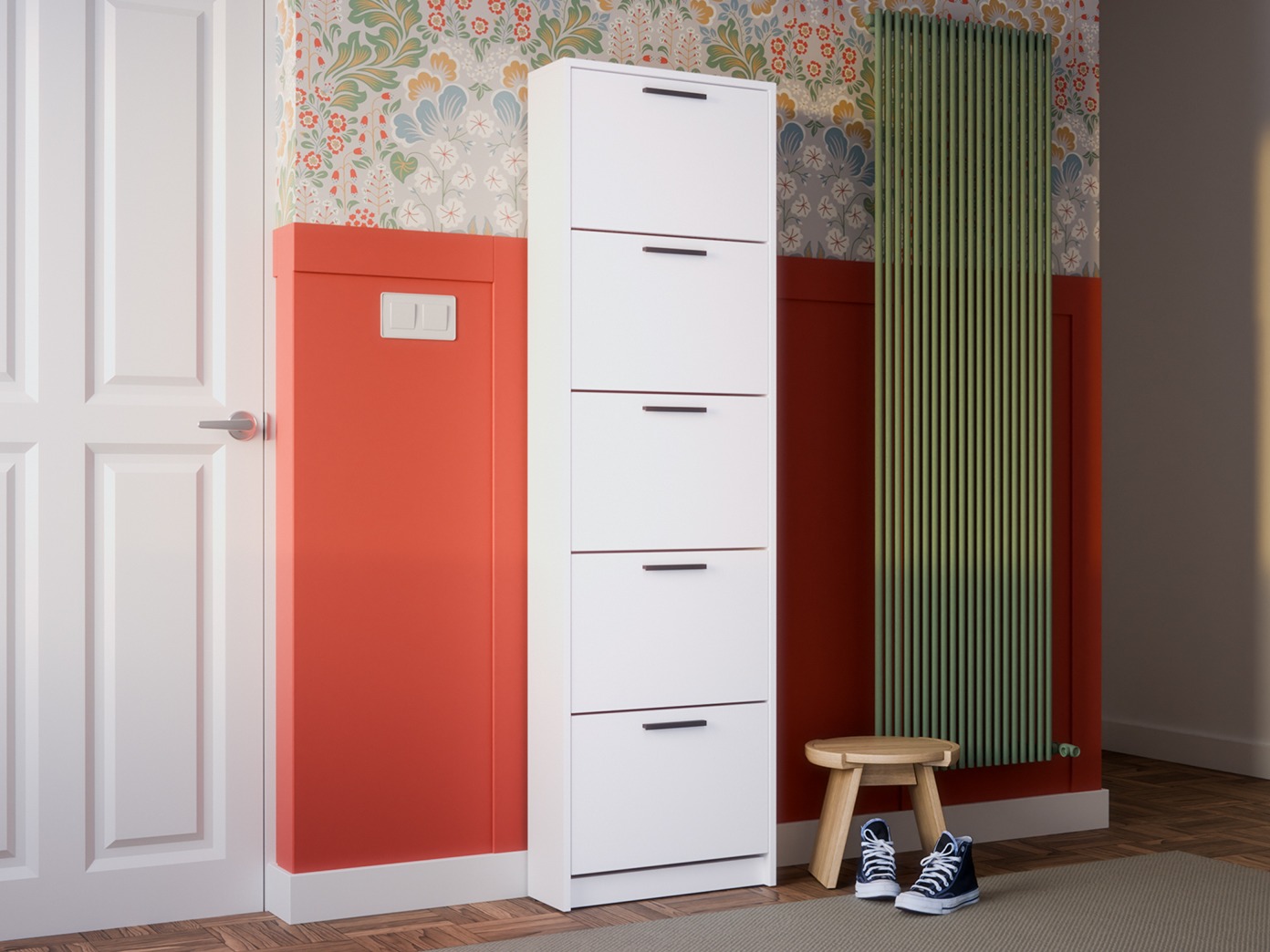 Shoe cabinet Ontario 187 (White)