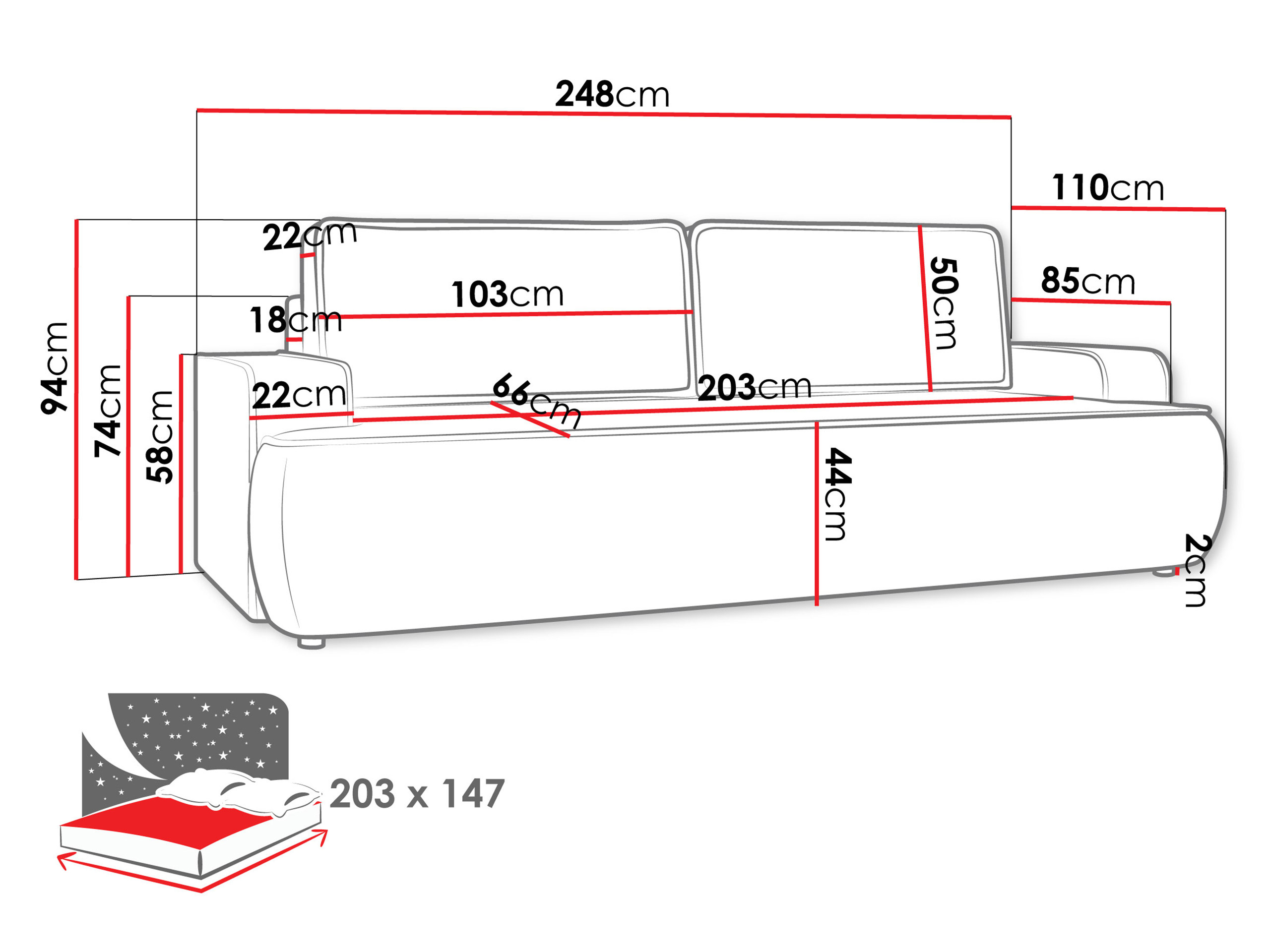 Sofa bed Bountiful 103 (Velo 621)