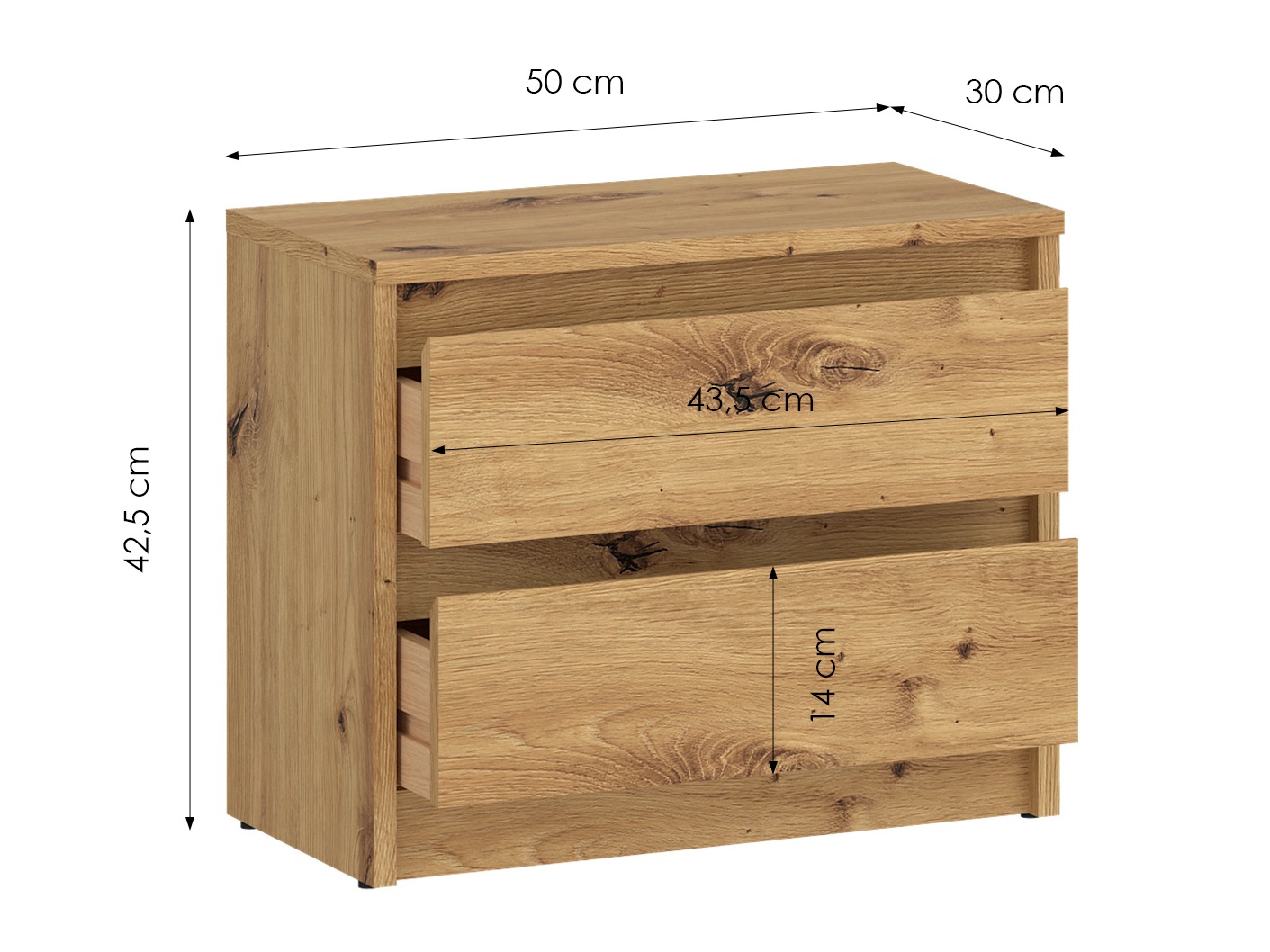 Bedside table Ontario 197 (Artisan oak)