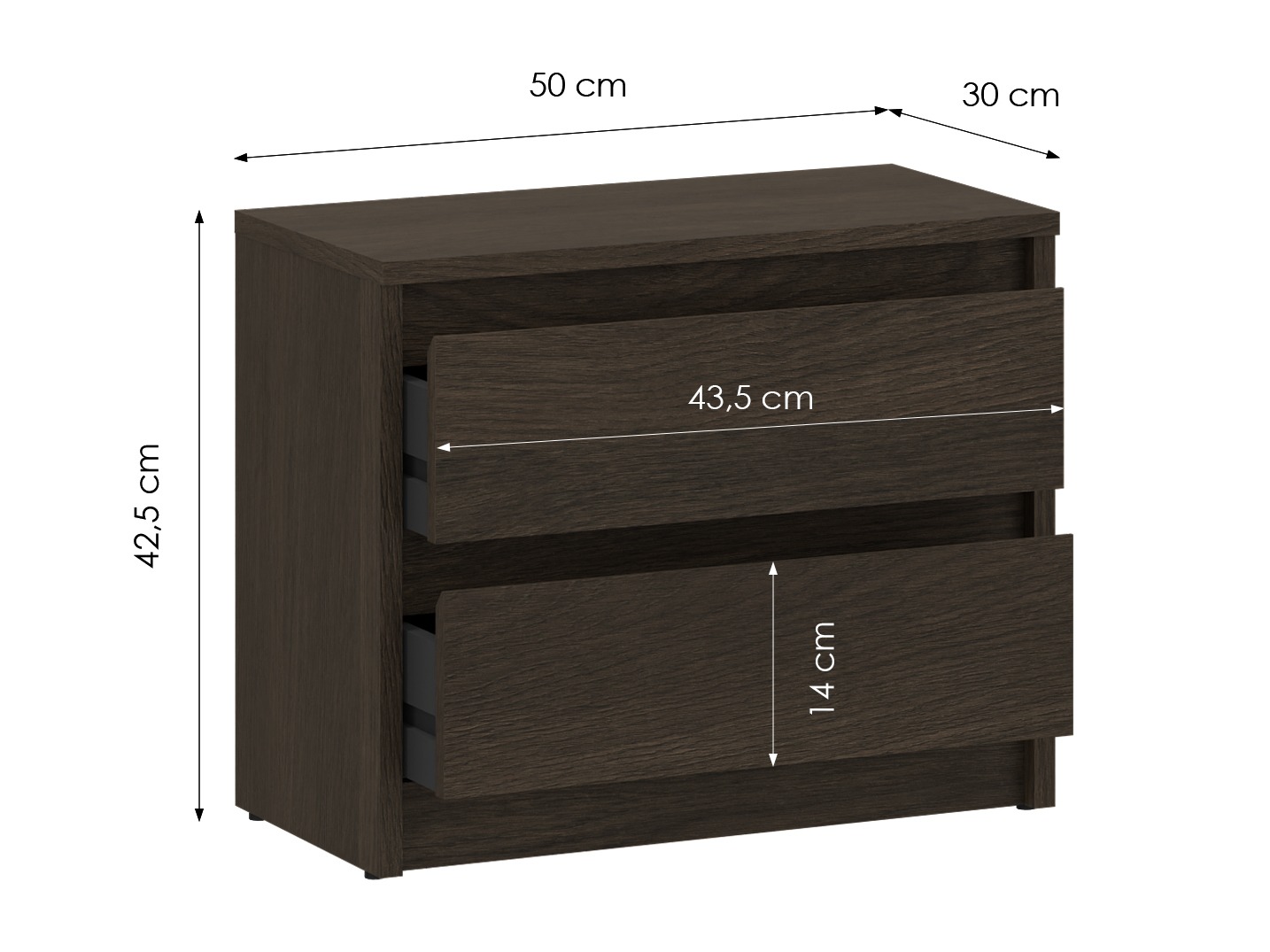 Bedside table Ontario 197 (Dark oak)