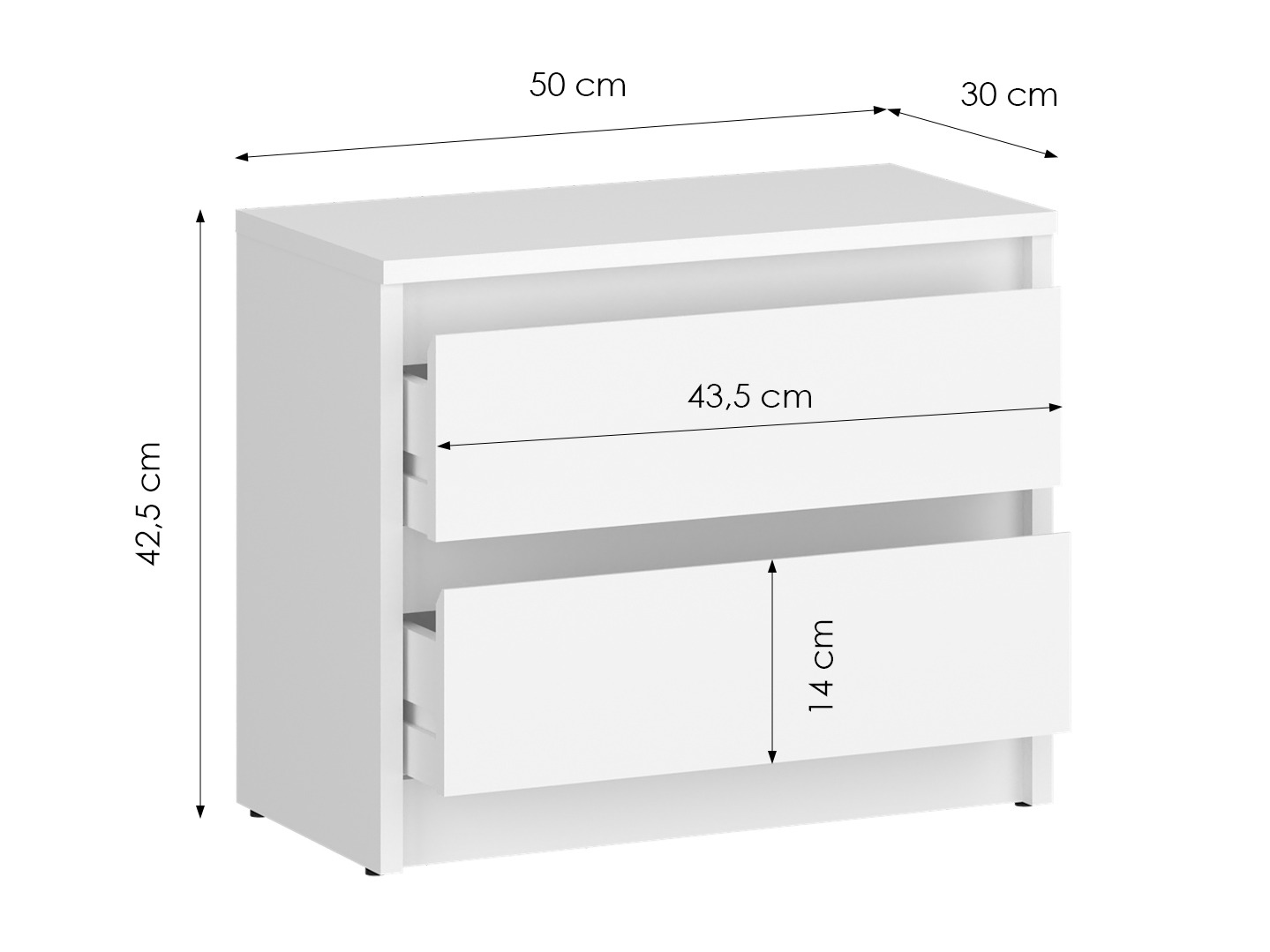Bedside table Ontario 197 (White)
