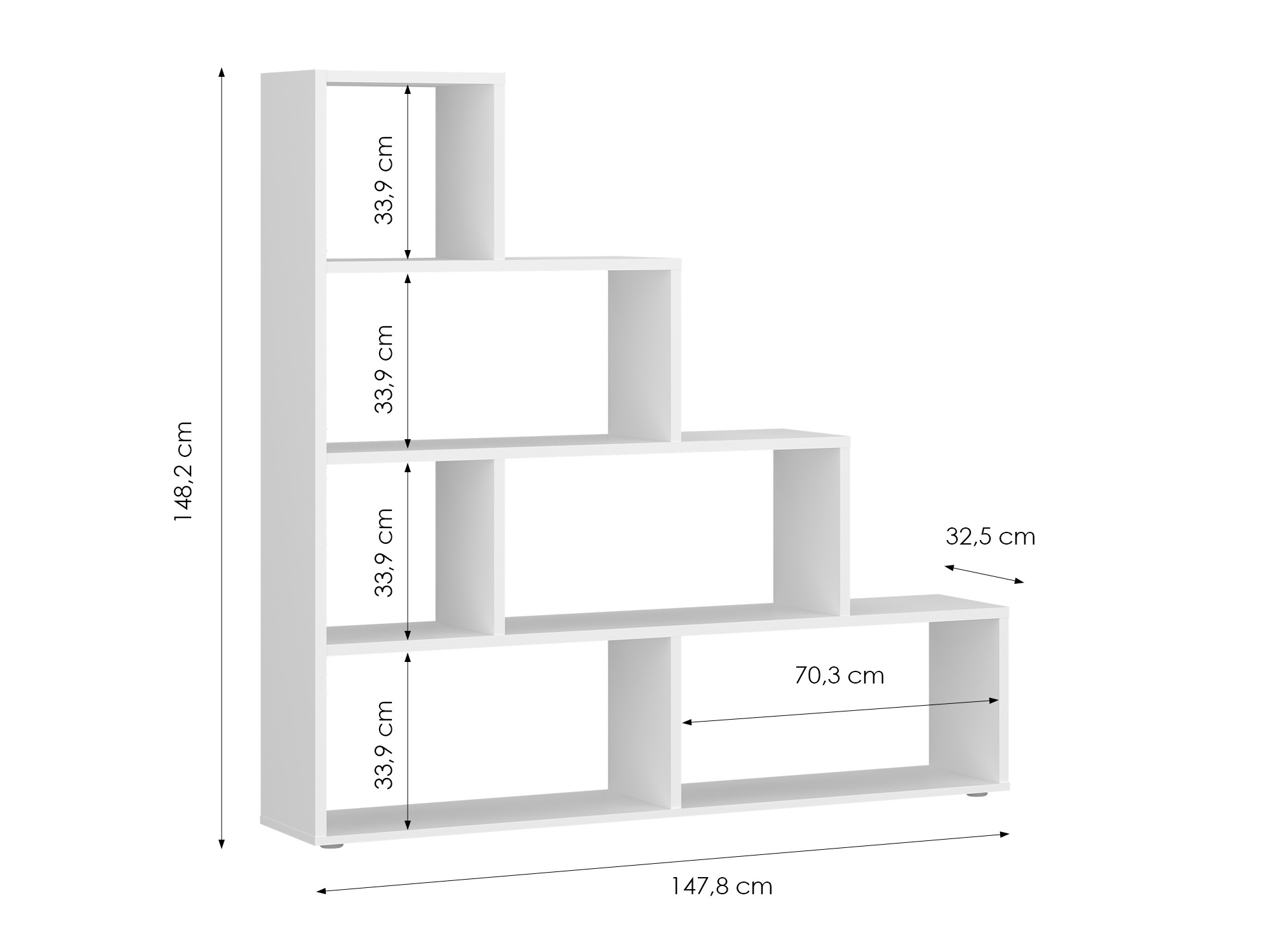 Bookcase Ontario 198 (White)