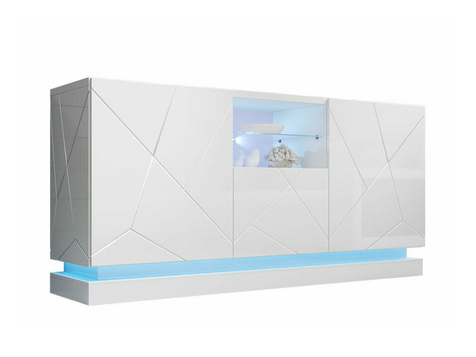 Sideboard Charlotte 186 (White + Glossy white)