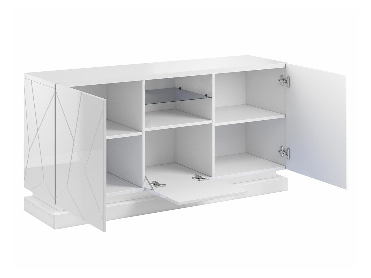Sideboard Linar (Black + Glossy black)