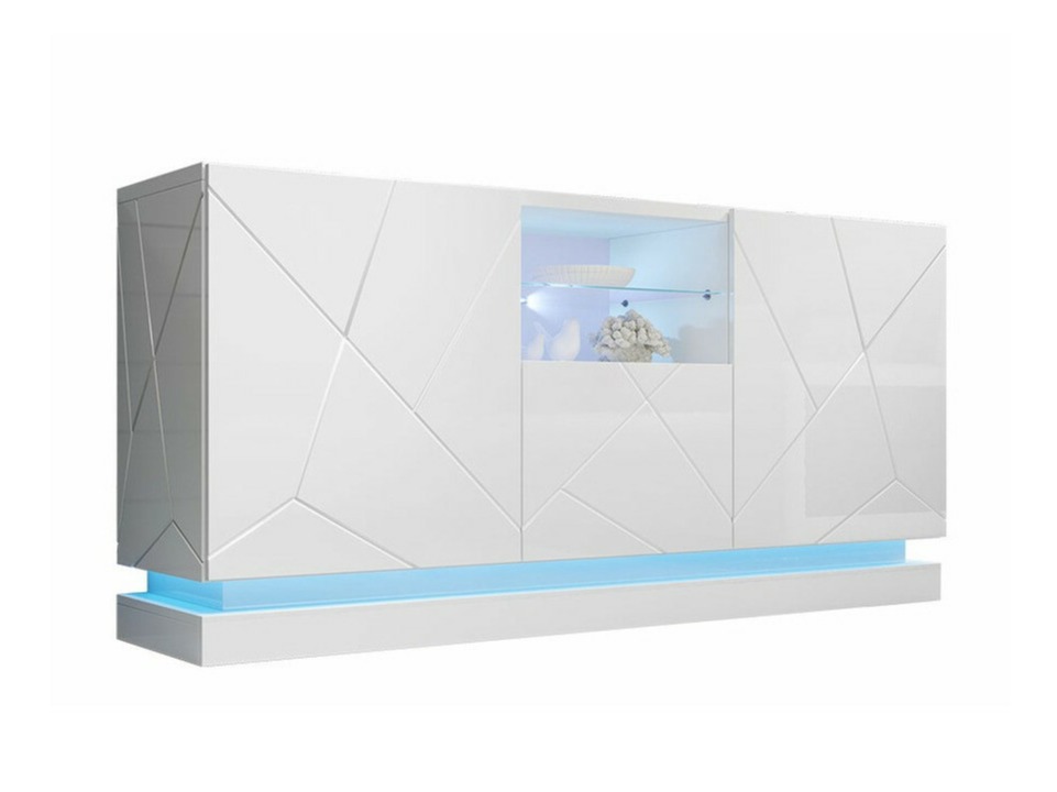 Sideboard Linar (White + Glossy white)