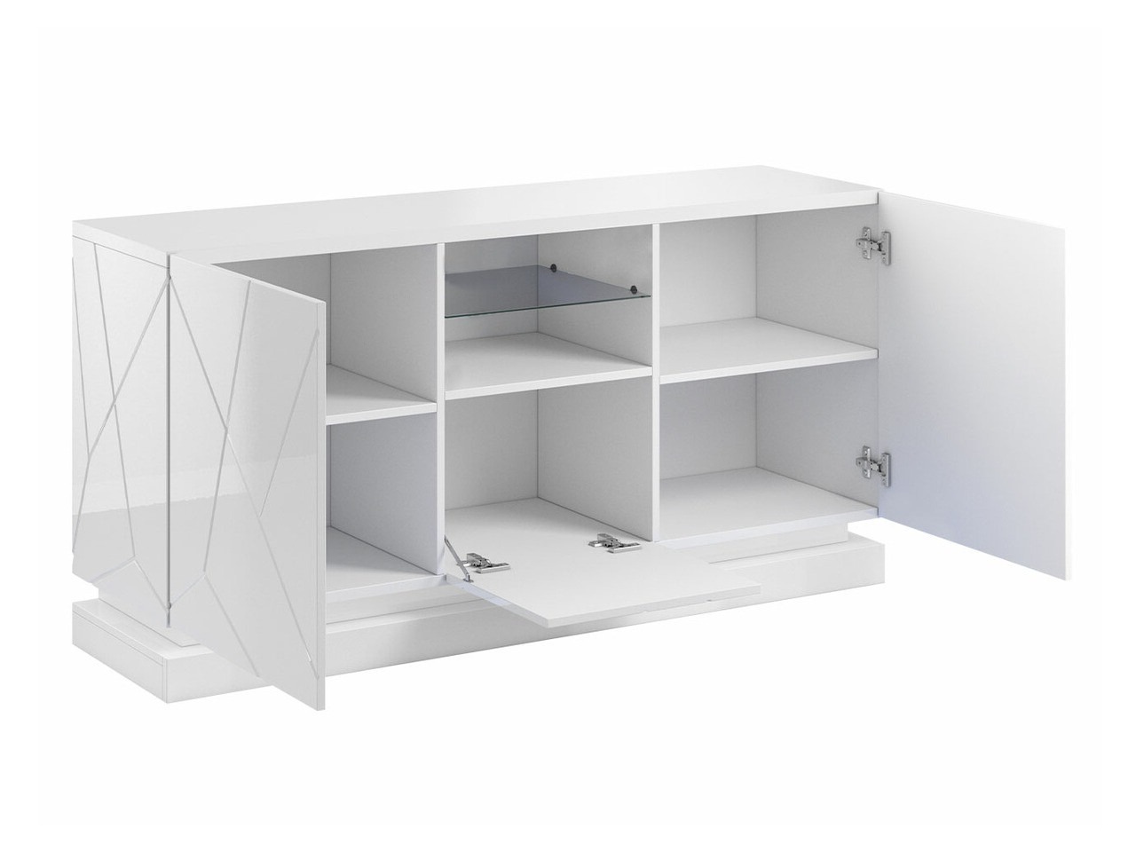 Sideboard Linar (White + Glossy white)