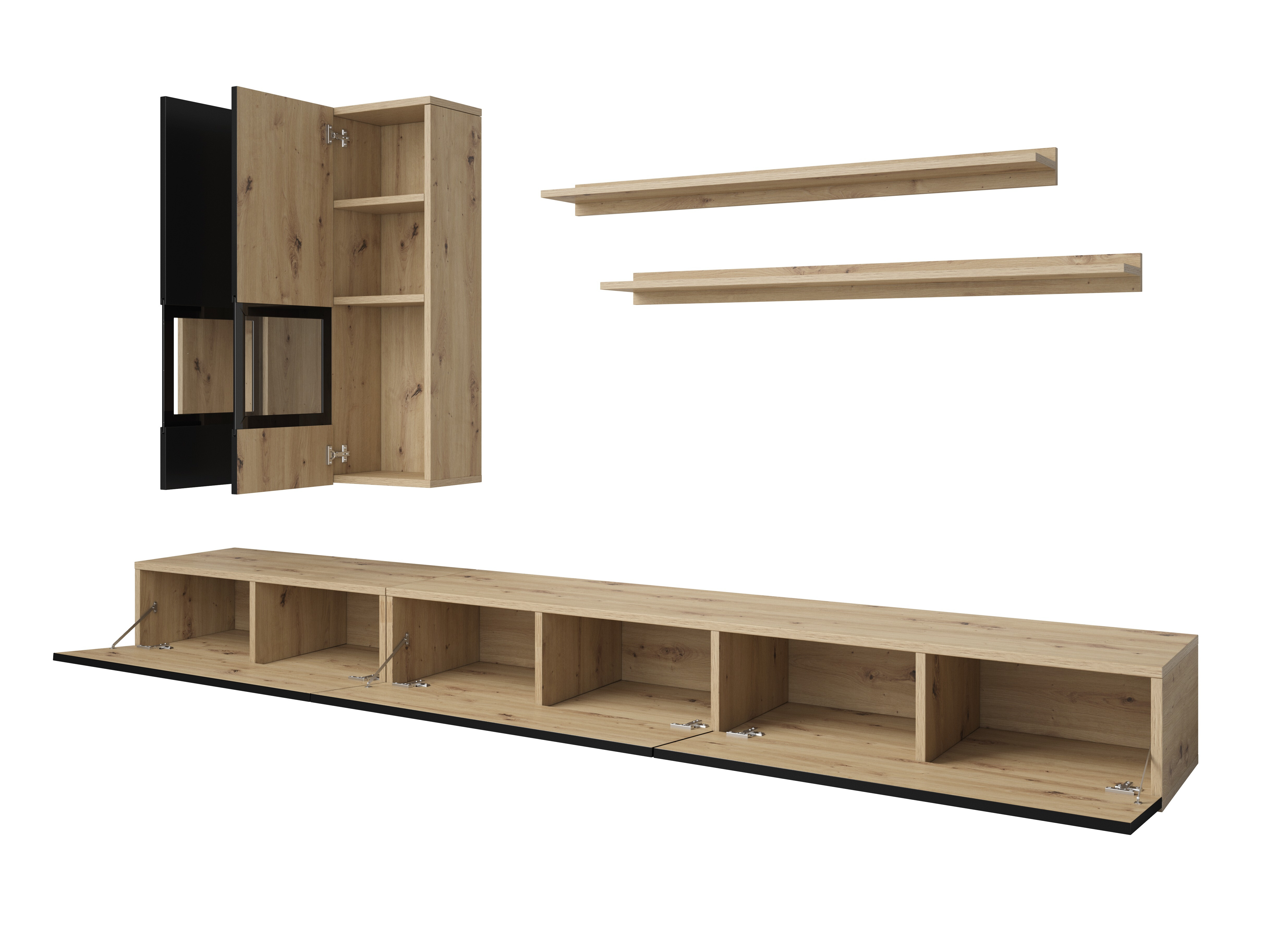Living room set Serodeu 104 (Artisan oak + Matte black)
