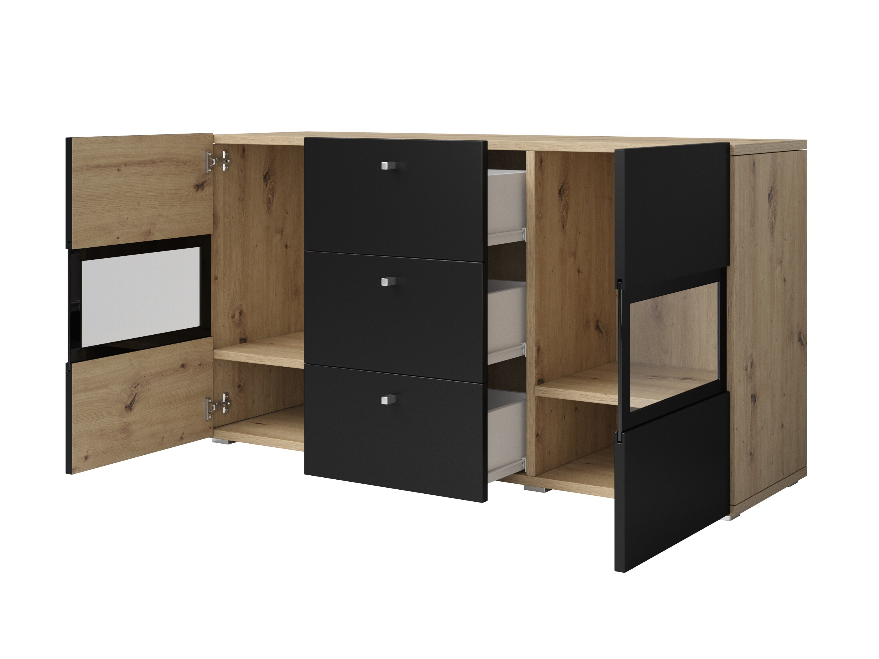 Living room set Serodeu 104 (Artisan oak + Matte black)