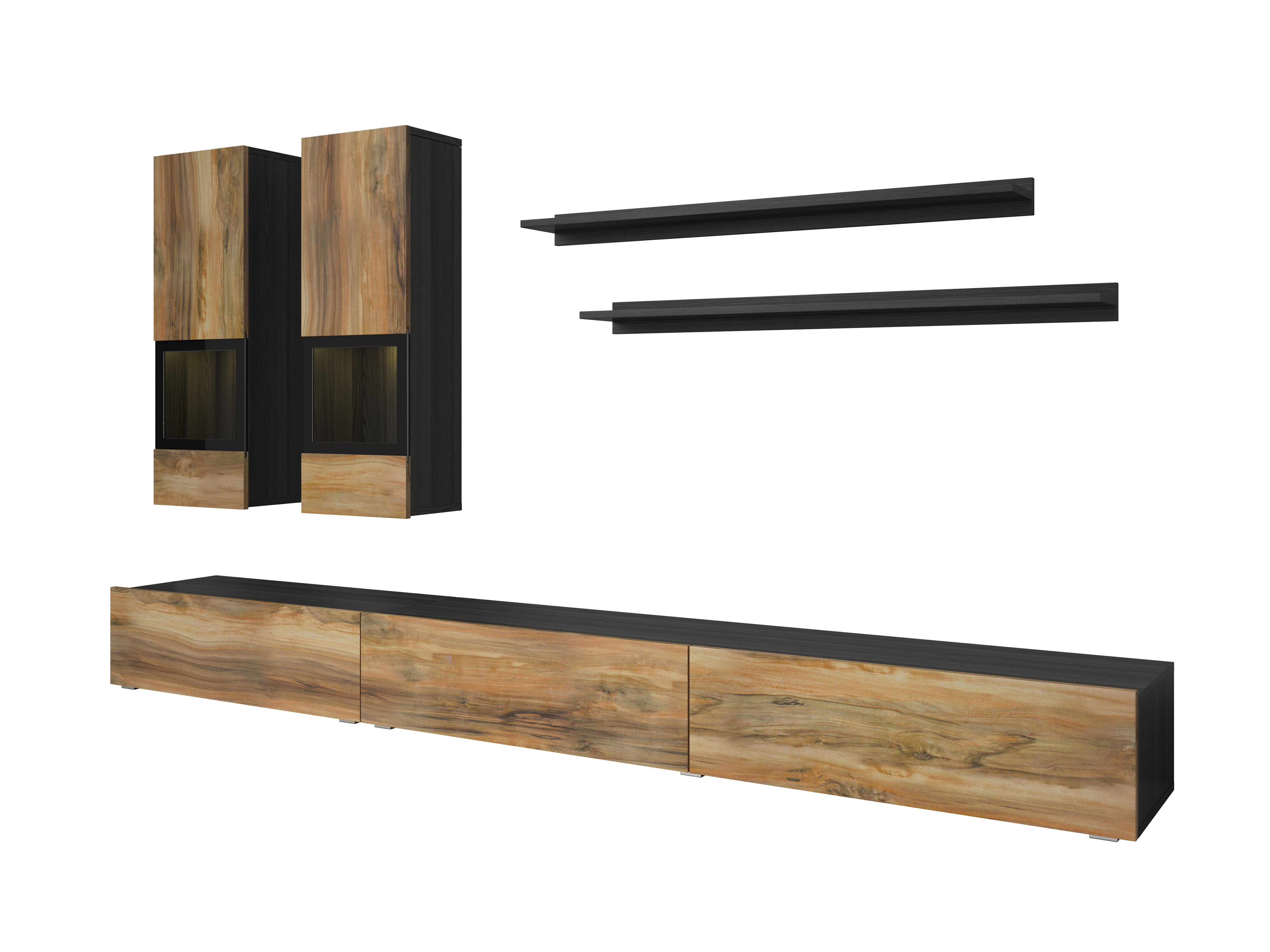 Living room set Serodeu 104 (Walnut + Dark brown)