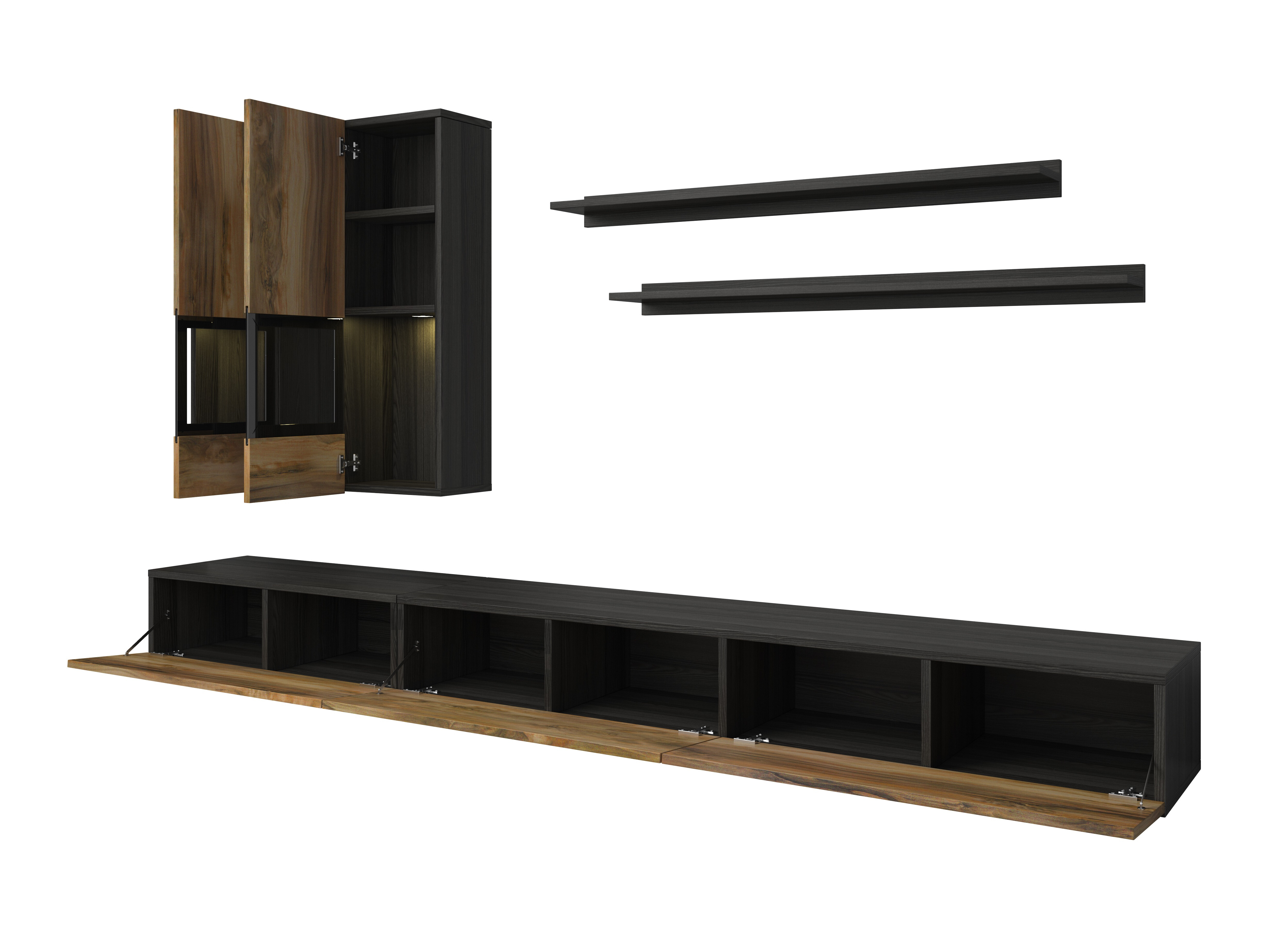 Living room set Serodeu 104 (Walnut + Dark brown)
