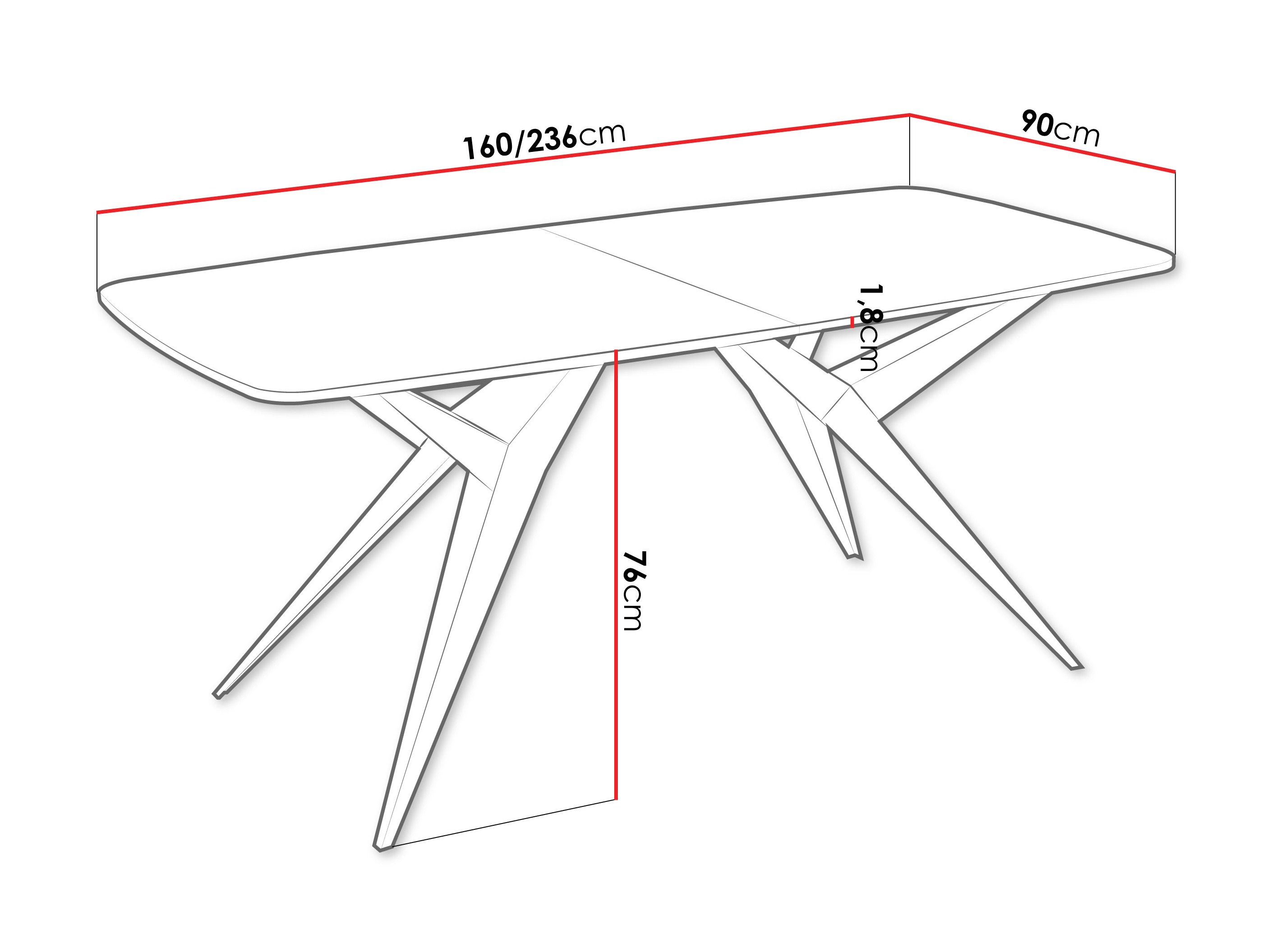 Table Oswego 152 (Grey)