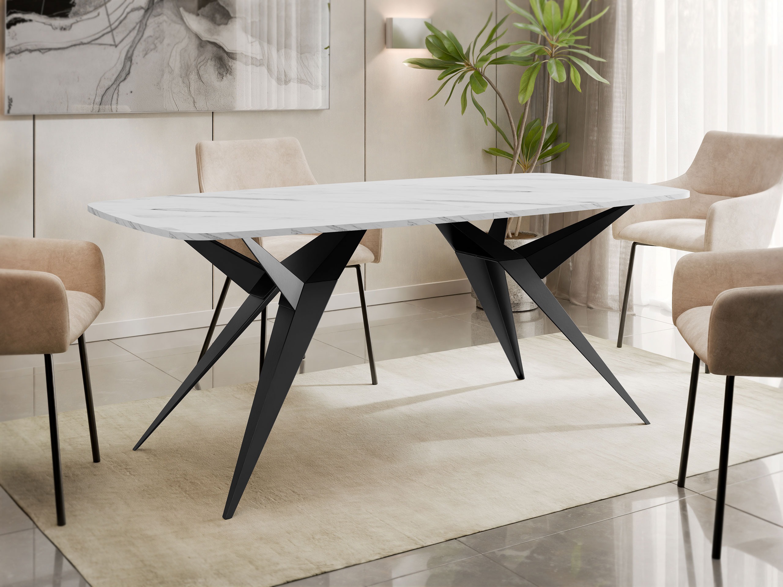 Table Oswego 152 (White marble)
