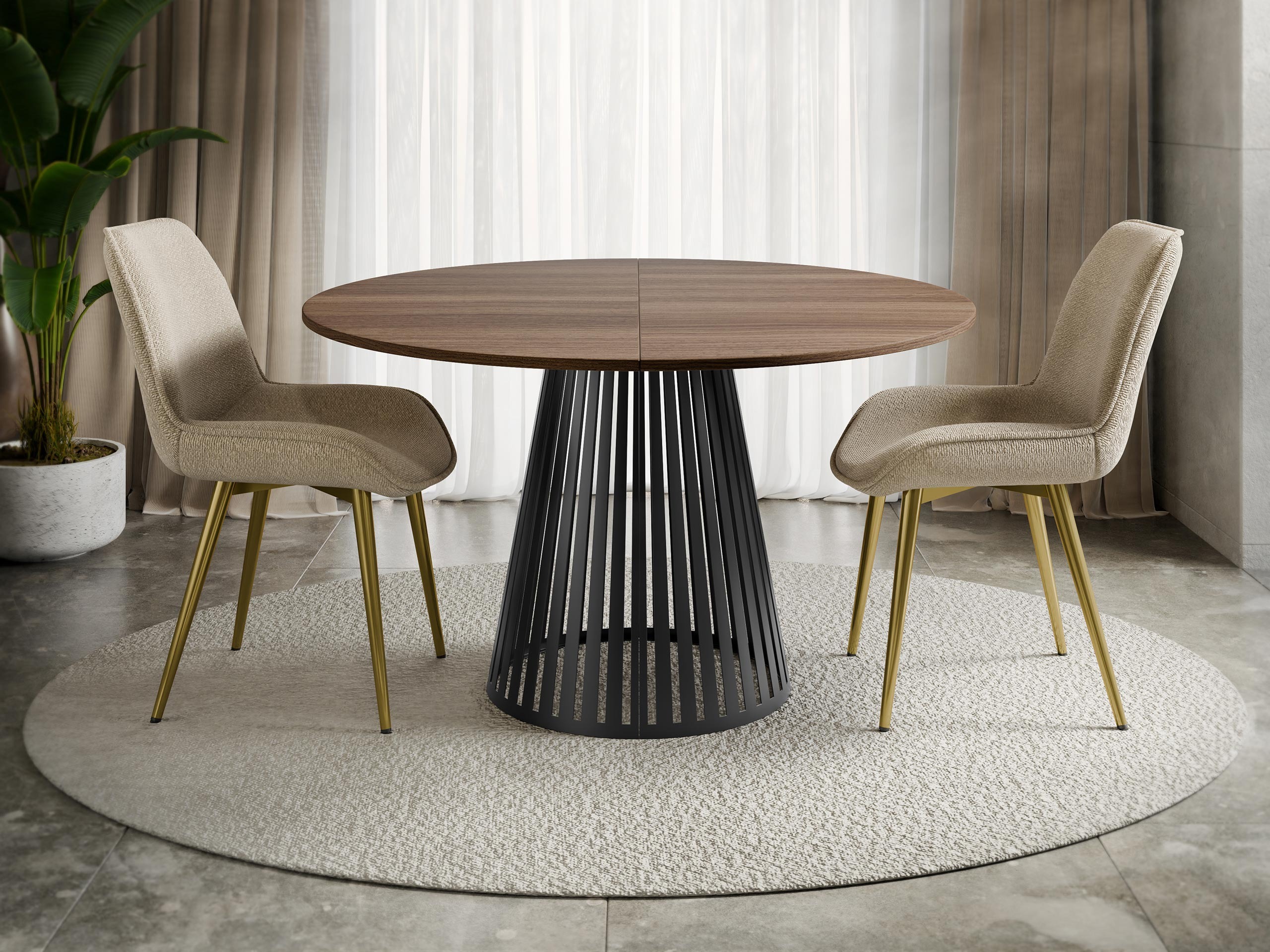 Table Prudentia (Walnut + Black)