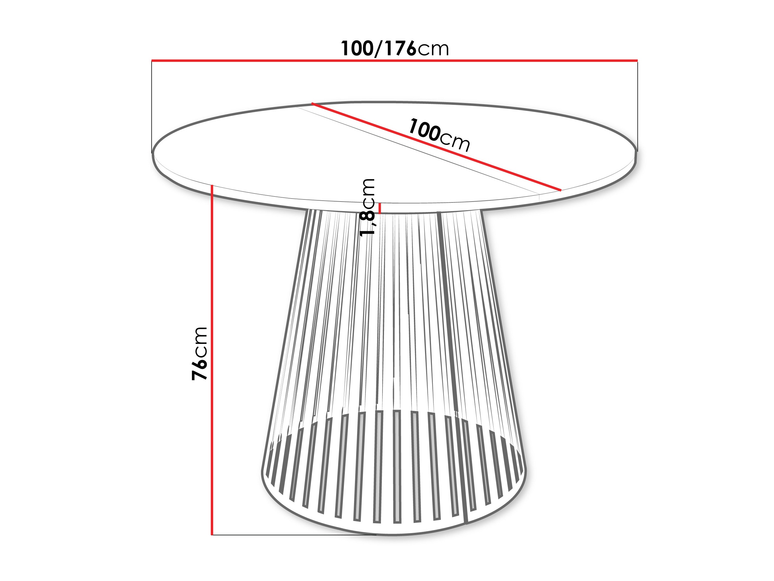 Table Prudentia (White marble + Black)
