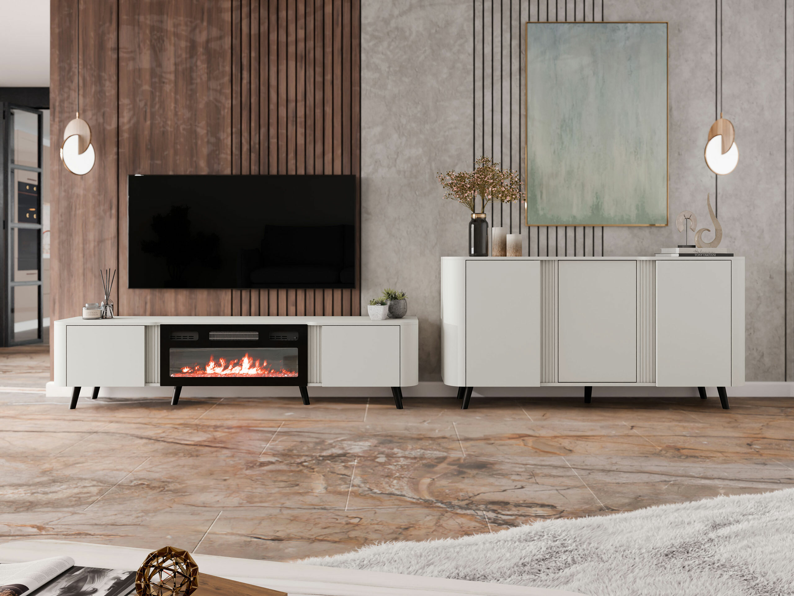 Sideboard Charlotte 201 (Cashmere + Black)