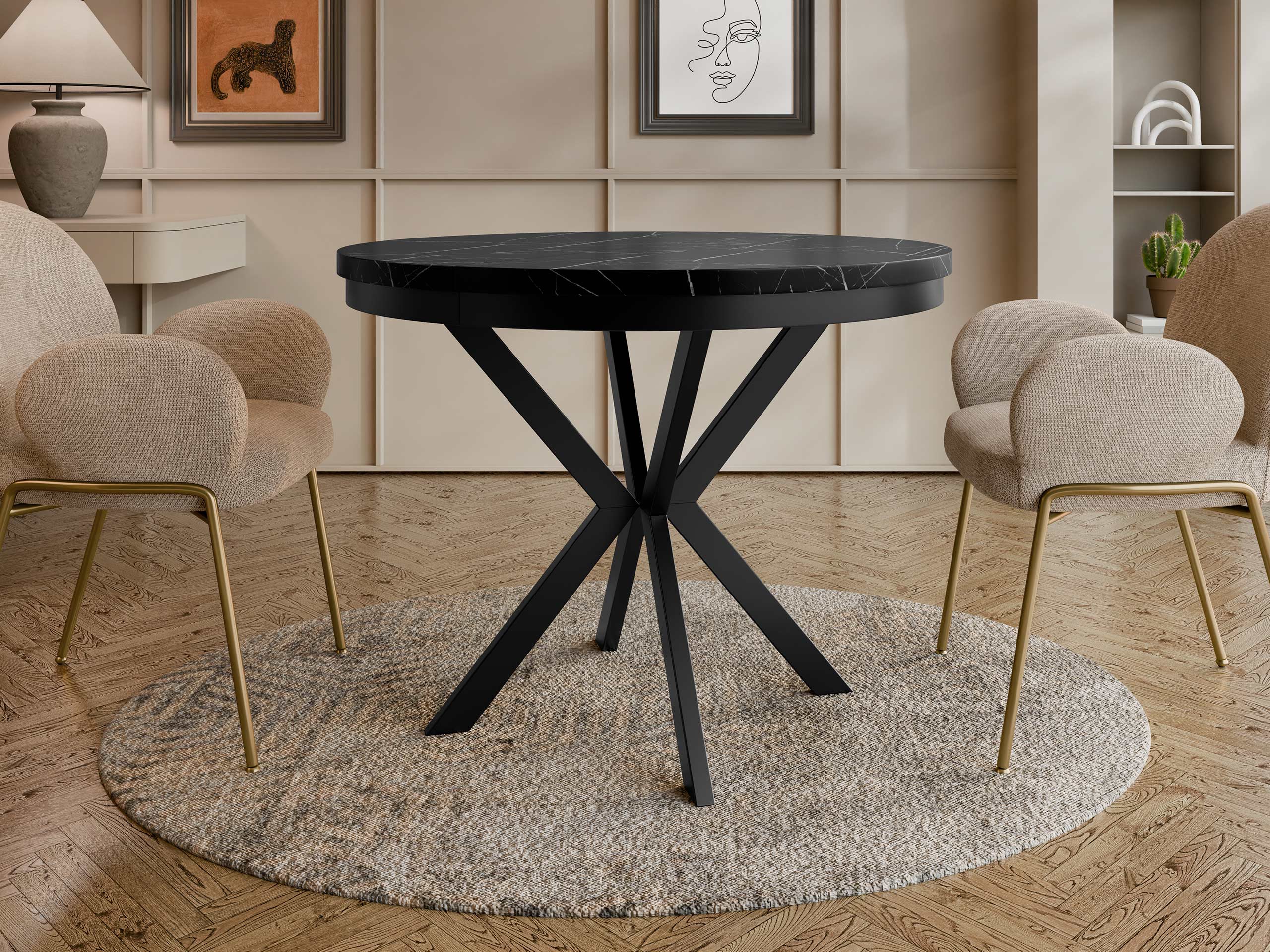 Table Oswego 155 (Black marble)