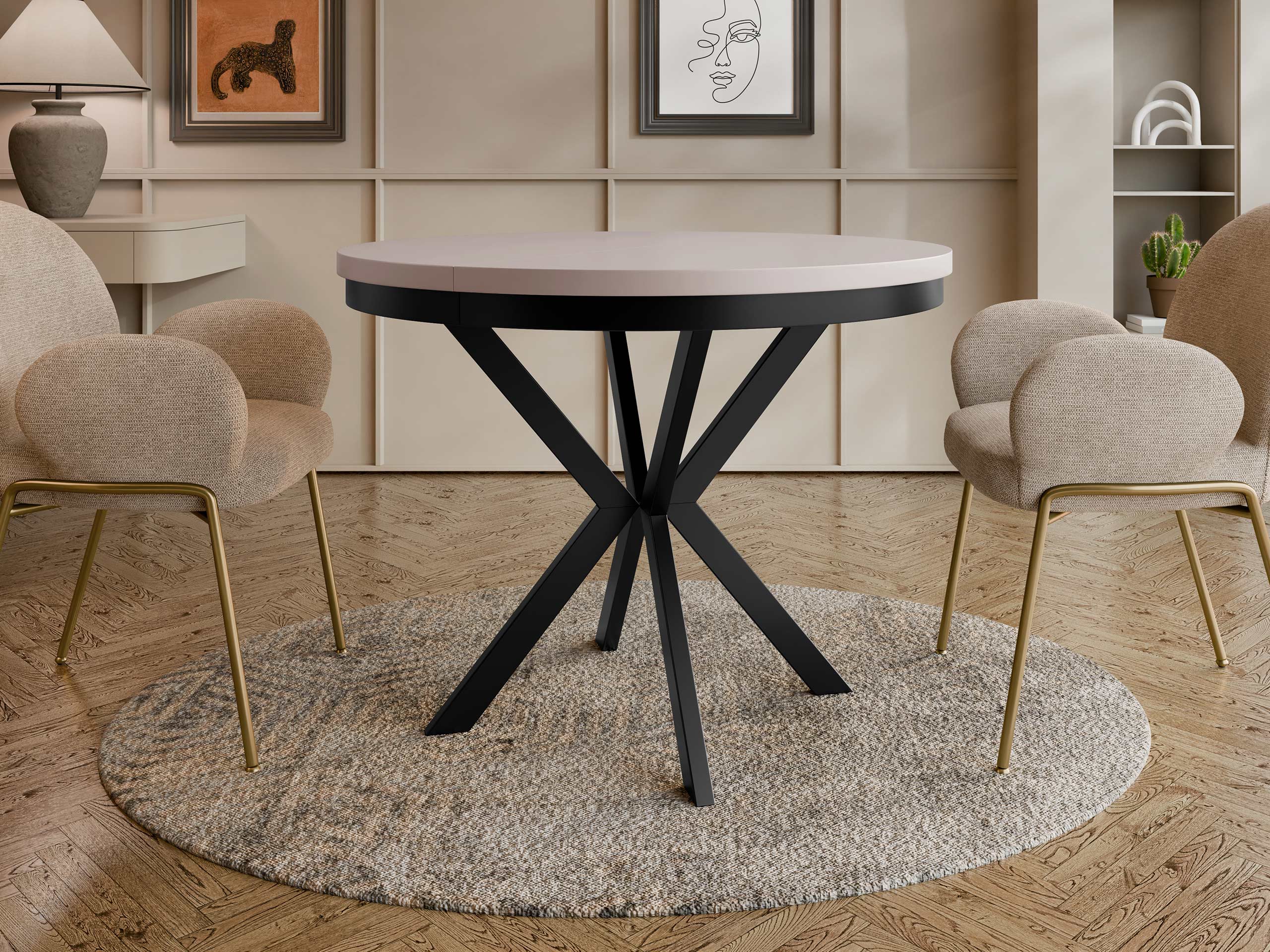 Table Oswego 155 (Cashmere + Black)