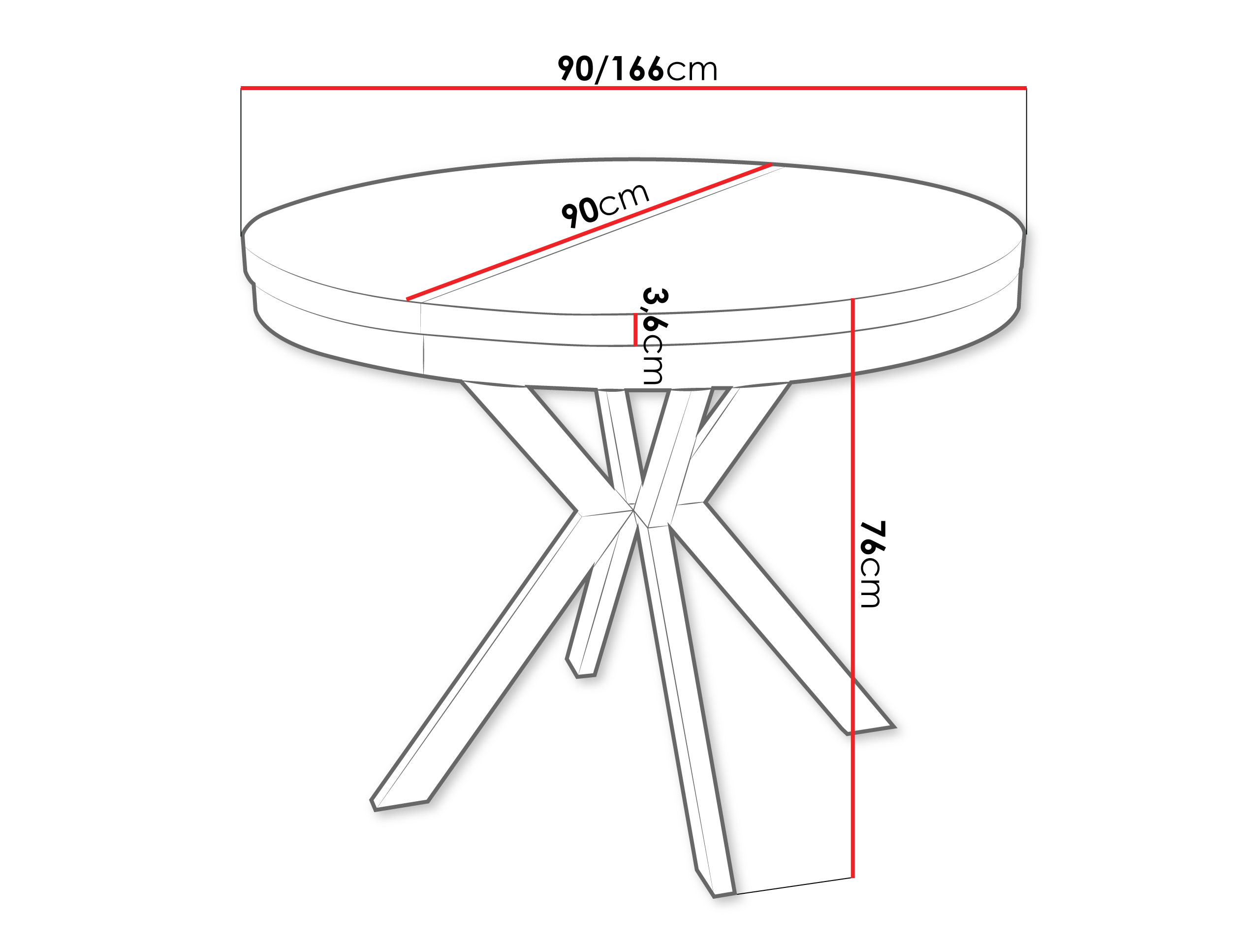 Table Oswego 155 (Cashmere)