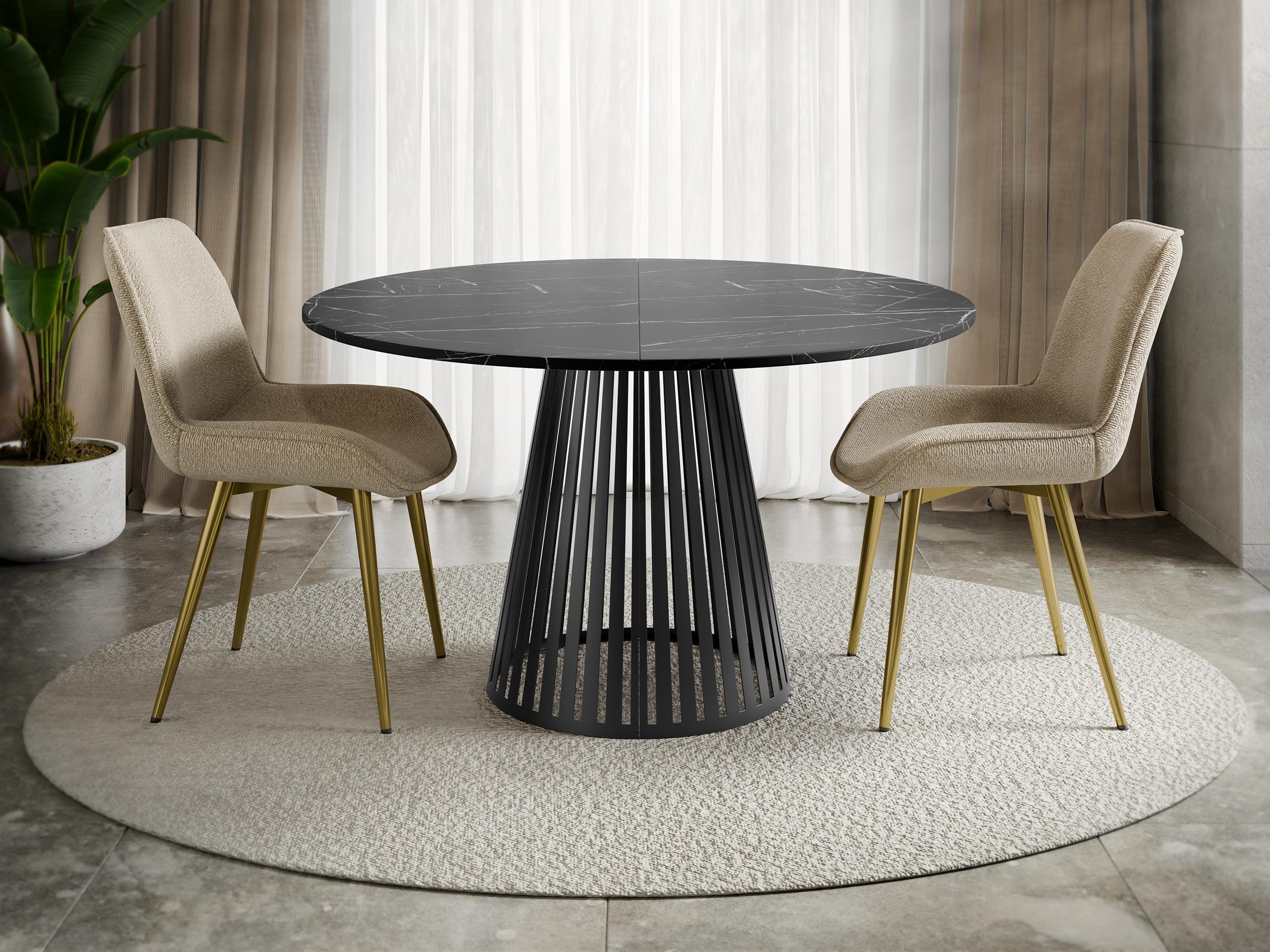 Table Prudentia II (Black marble + Black)
