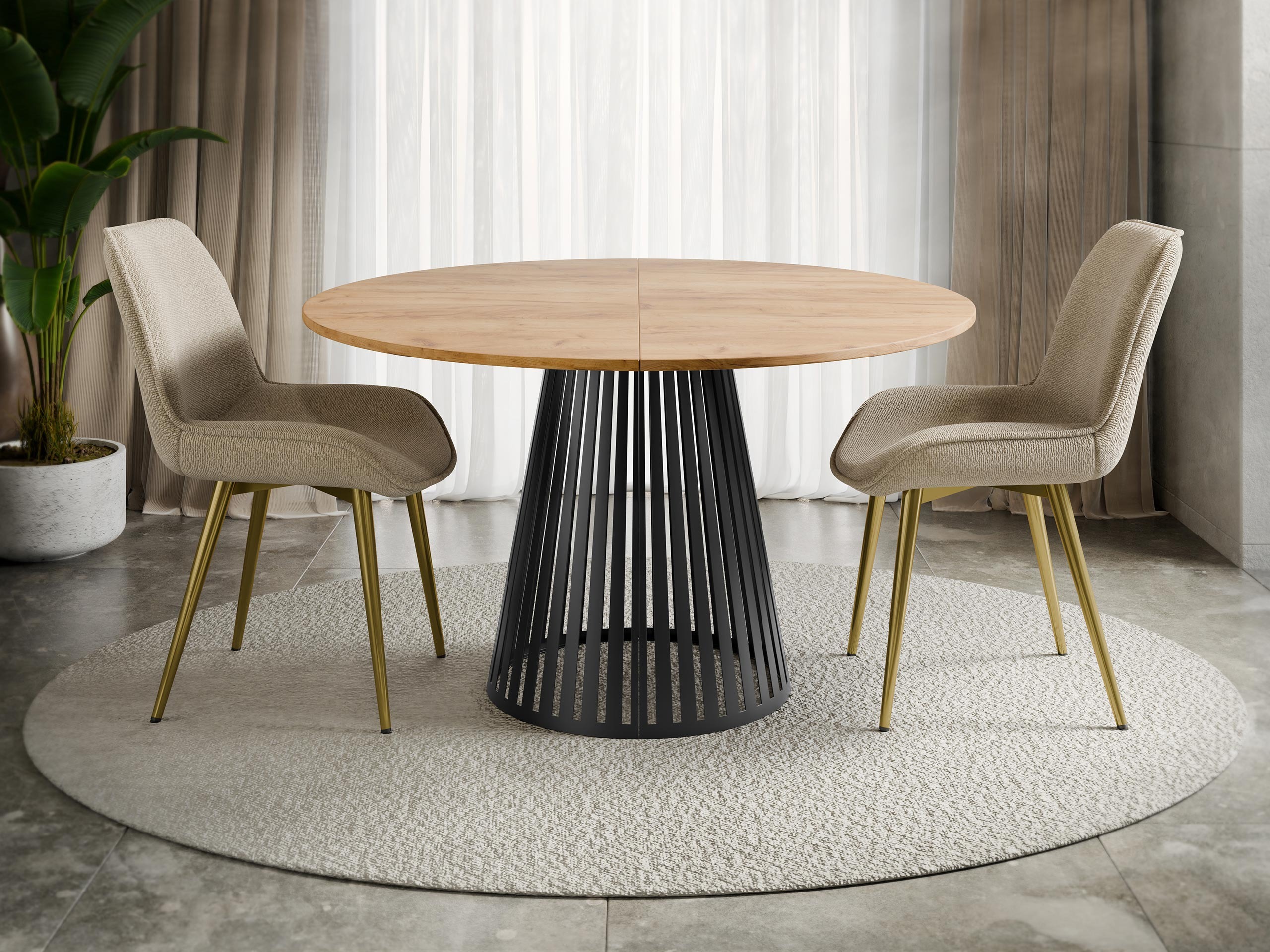 Table Prudentia II (Craft golden oak + Black)