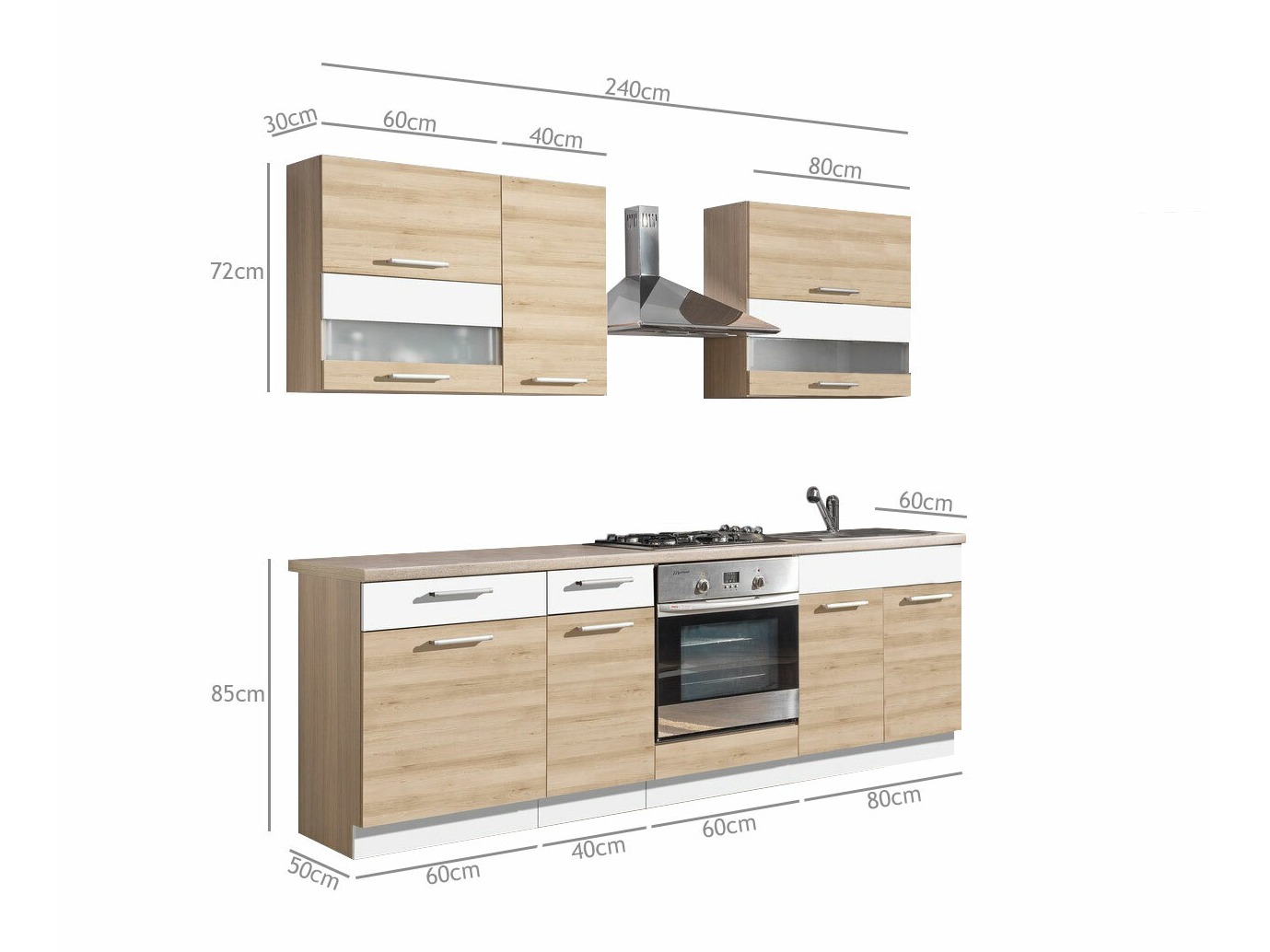Modular kitchen set Mode Beech 128